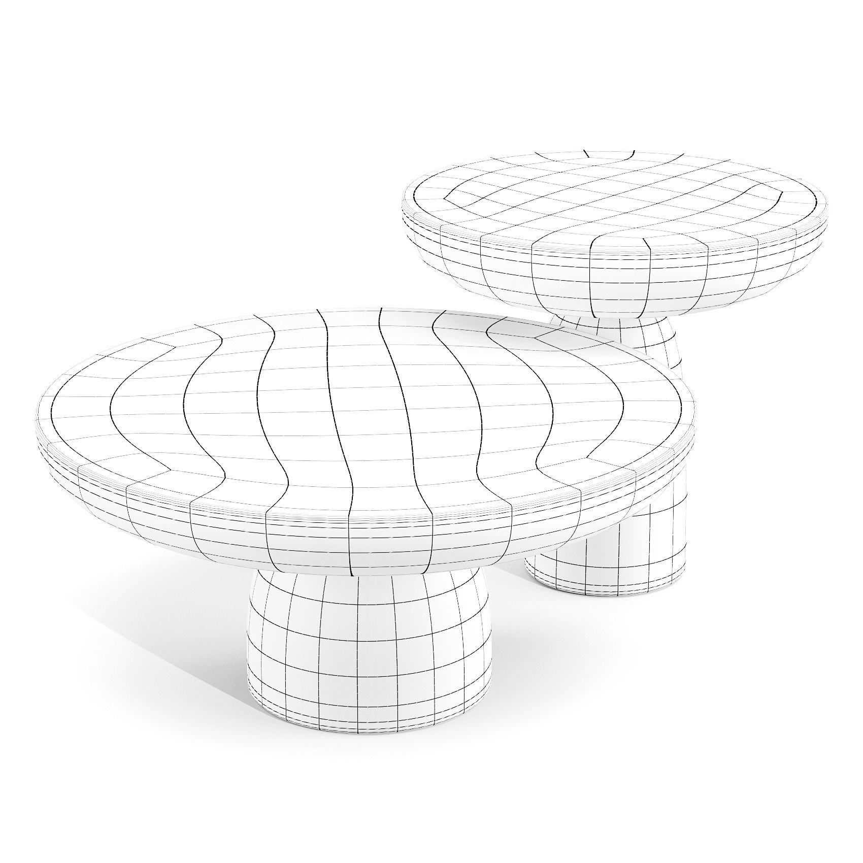 Mogg Olo - Coffee and Side Tables Low-poly 3D model_5