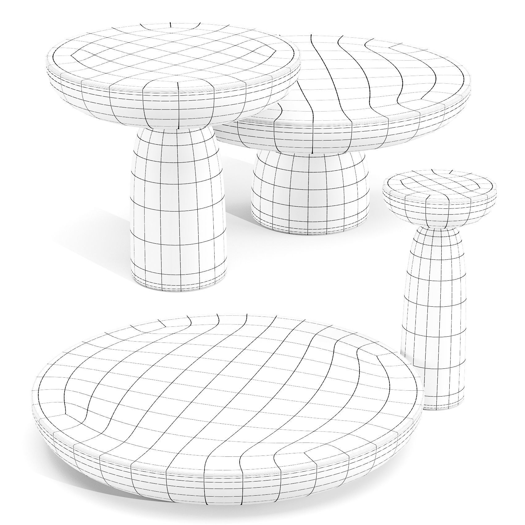 Mogg Olo - Coffee and Side Tables Low-poly 3D model_1