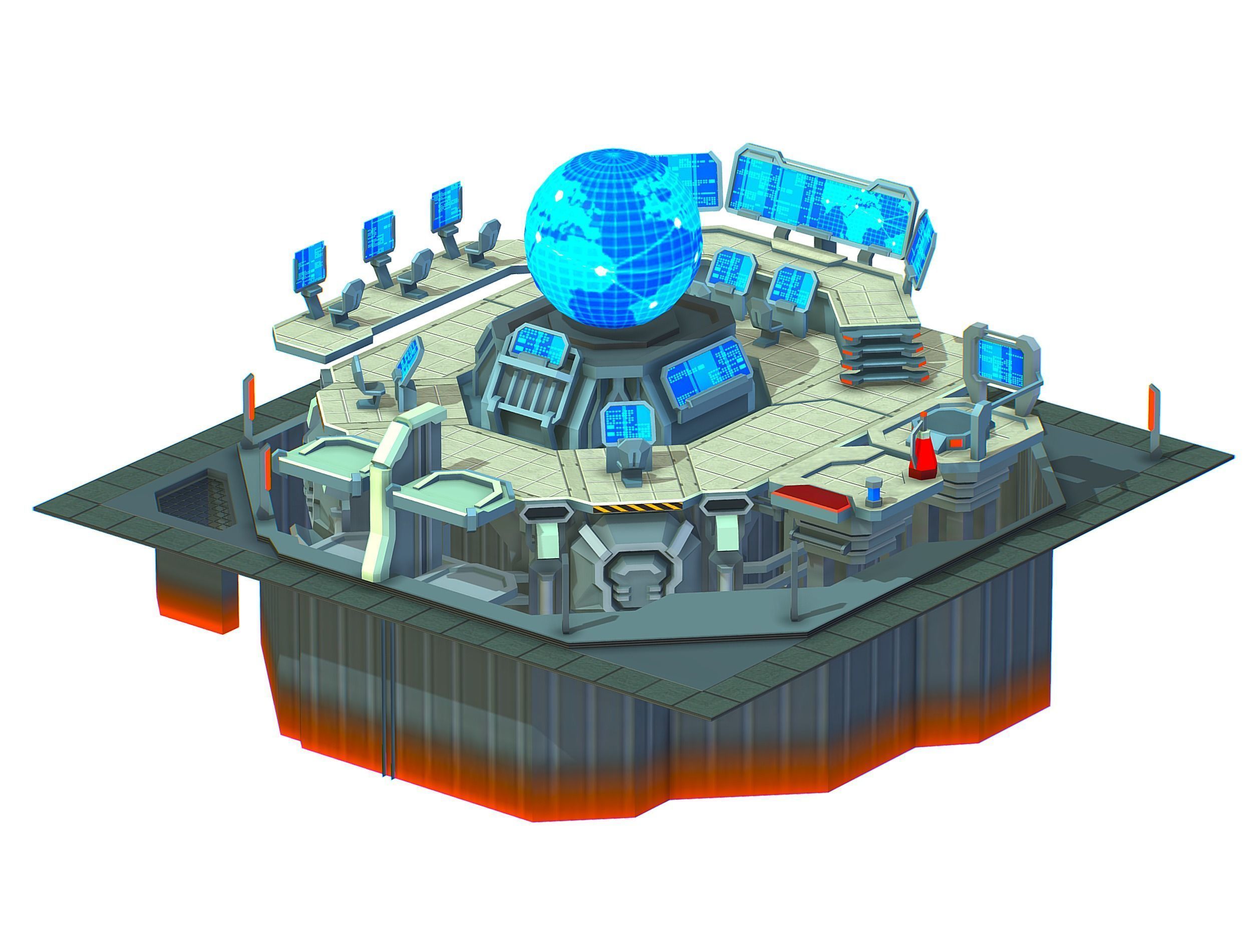 isometrical Missing Room Headquarters 3 Low-poly 3D model_11
