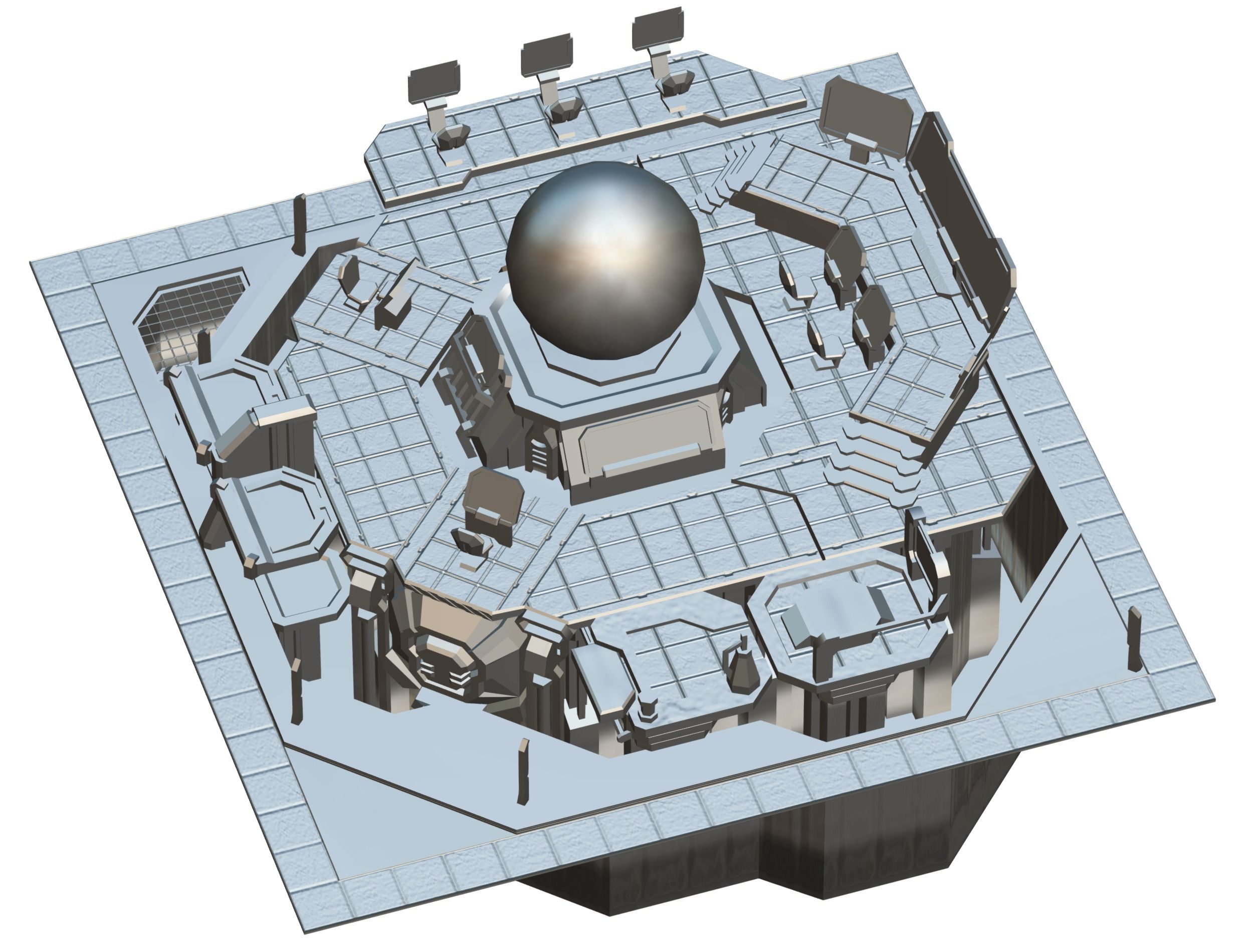 isometrical Missing Room Headquarters 3 Low-poly 3D model_24
