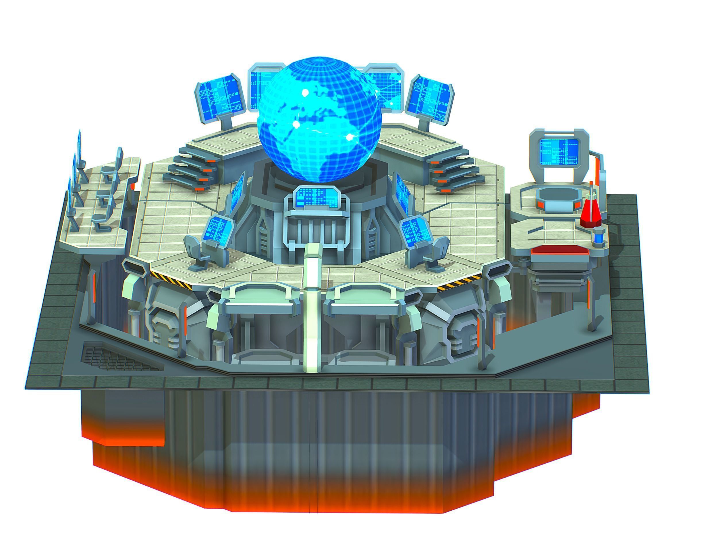 isometrical Missing Room Headquarters 3 Low-poly 3D model_10