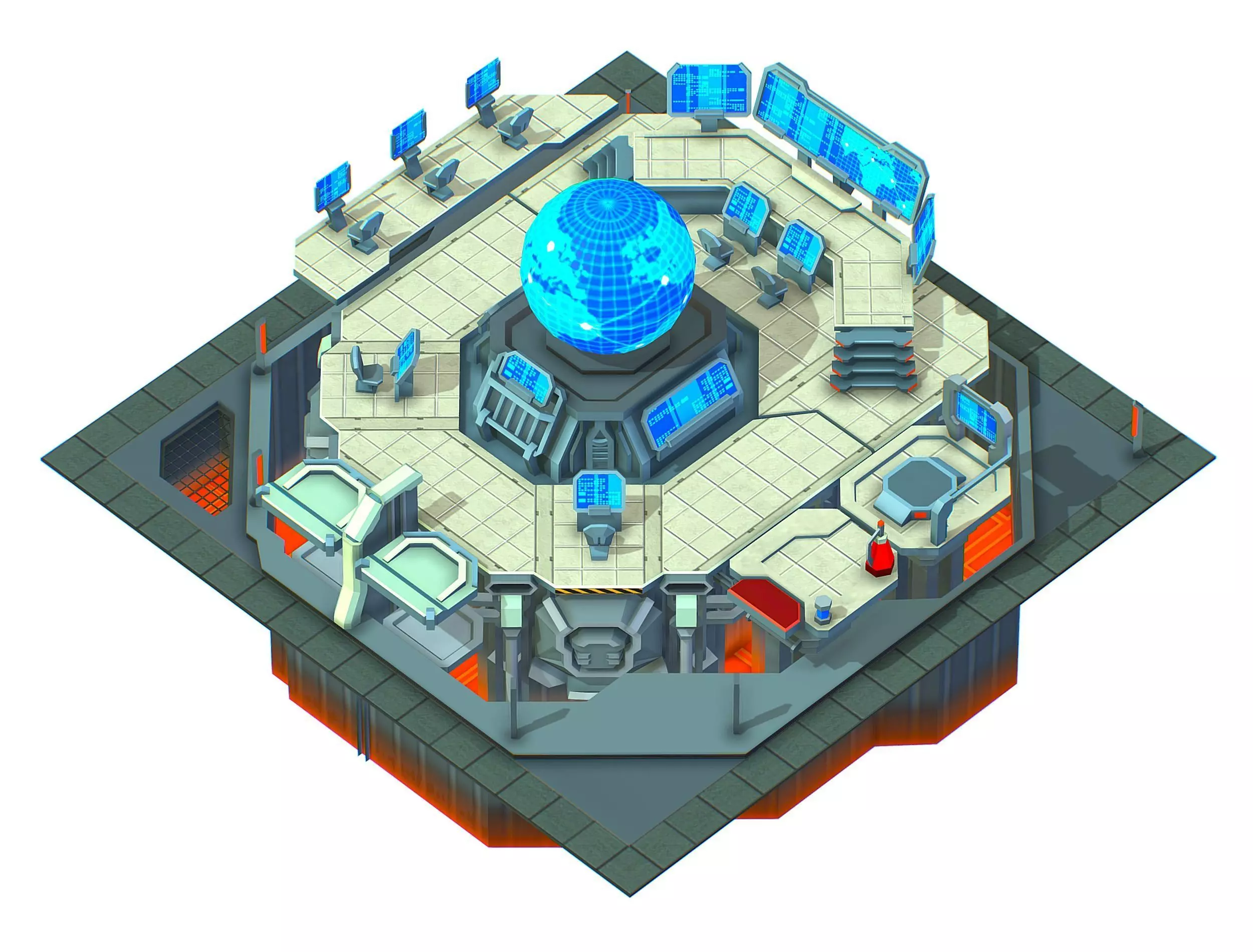isometrical Missing Room Headquarters 3 Low-poly 3D model_0