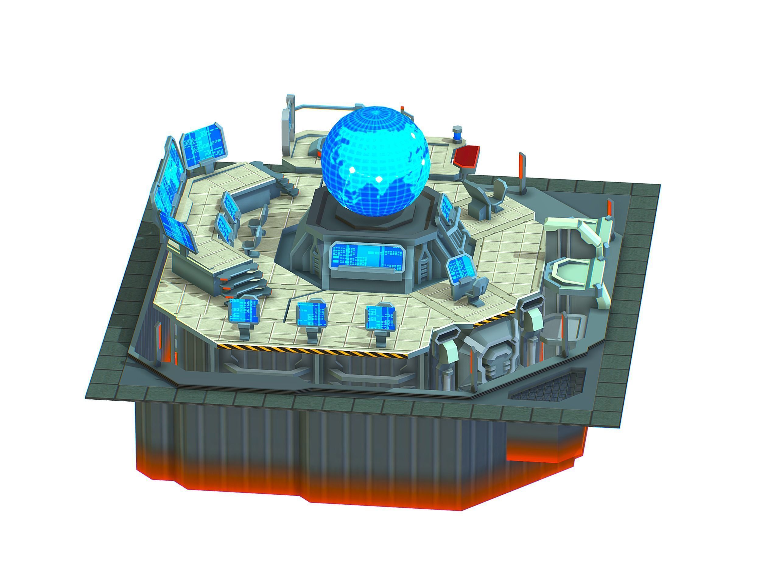 isometrical Missing Room Headquarters 3 Low-poly 3D model_16