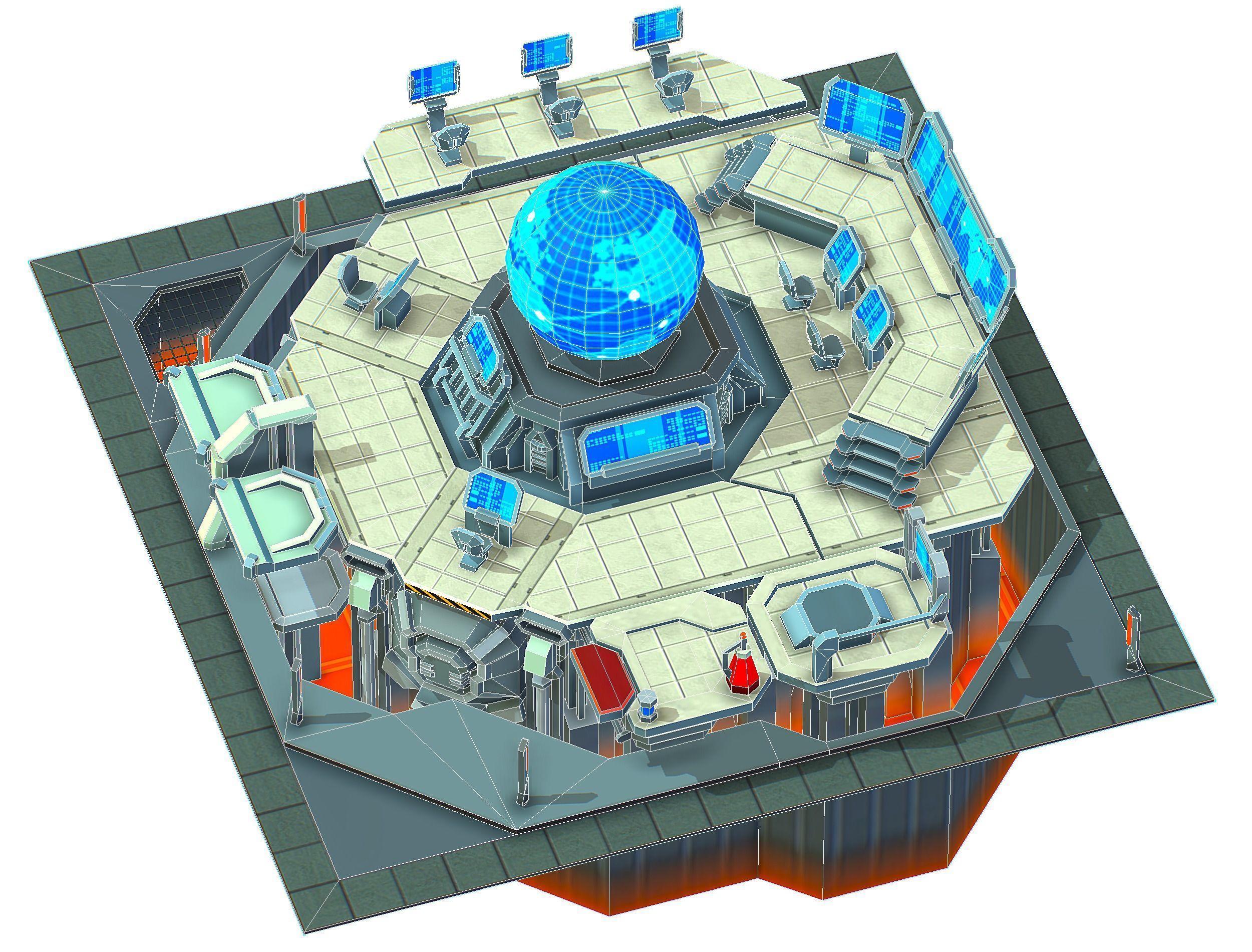 isometrical Missing Room Headquarters 3 Low-poly 3D model_22