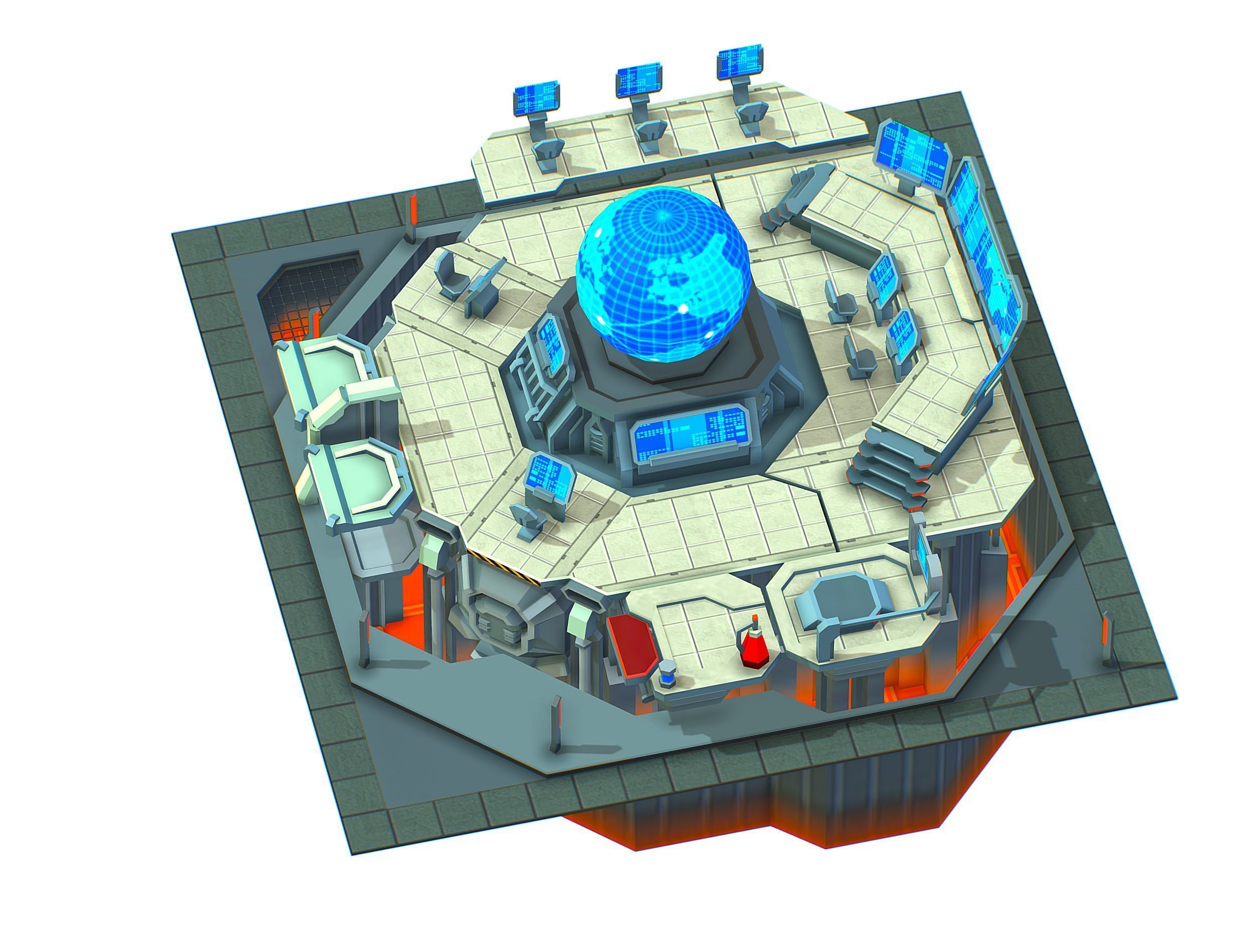 isometrical Missing Room Headquarters 3 Low-poly 3D model_1