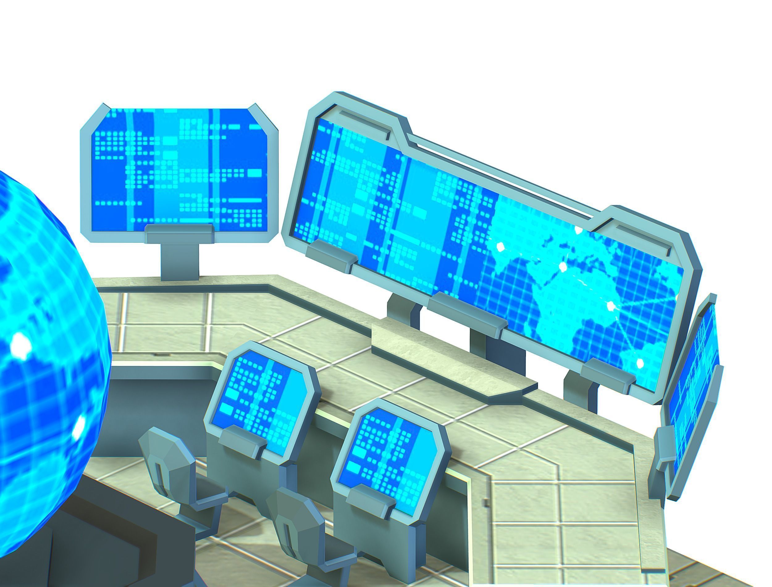 isometrical Missing Room Headquarters 3 Low-poly 3D model_19