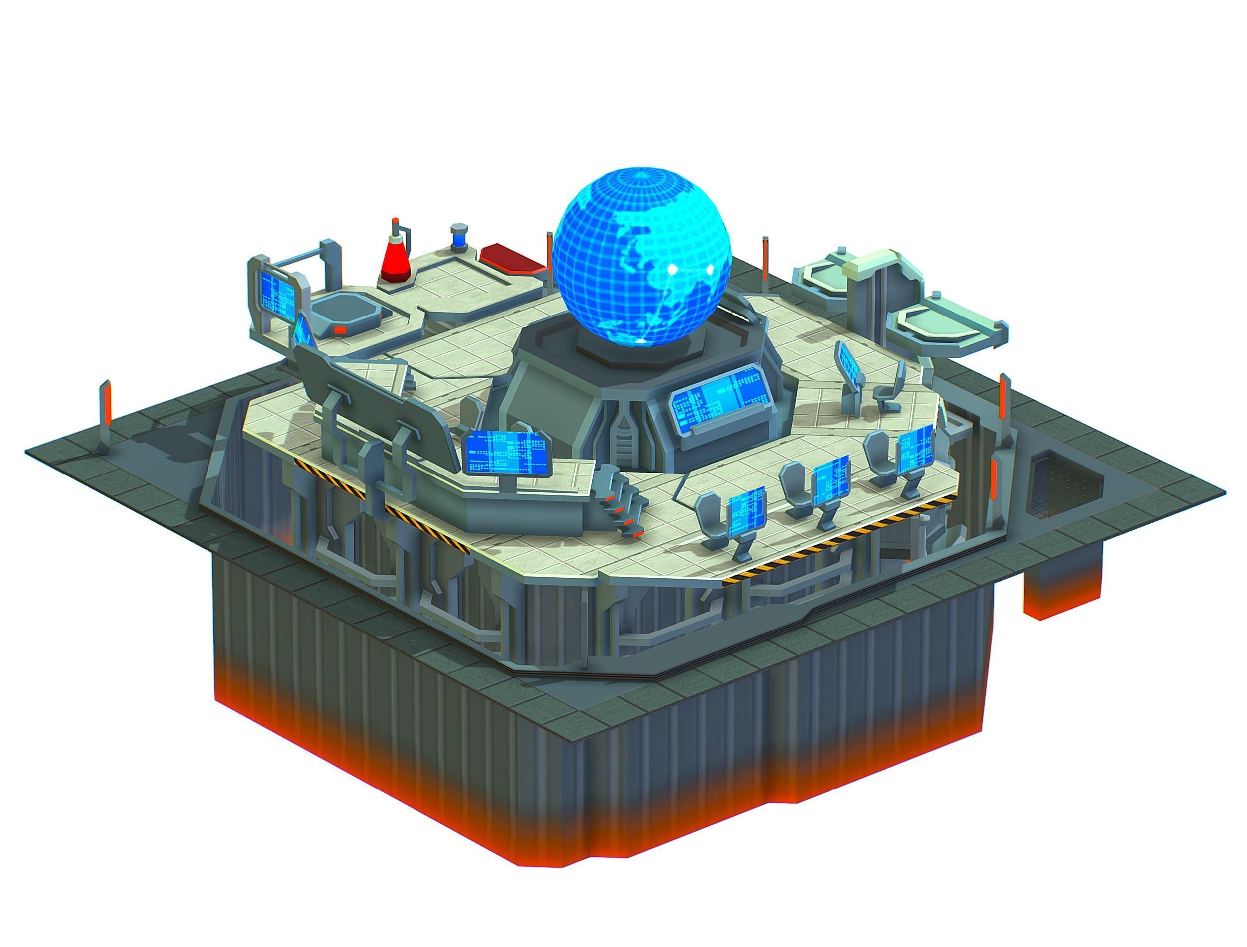 isometrical Missing Room Headquarters 3 Low-poly 3D model_15