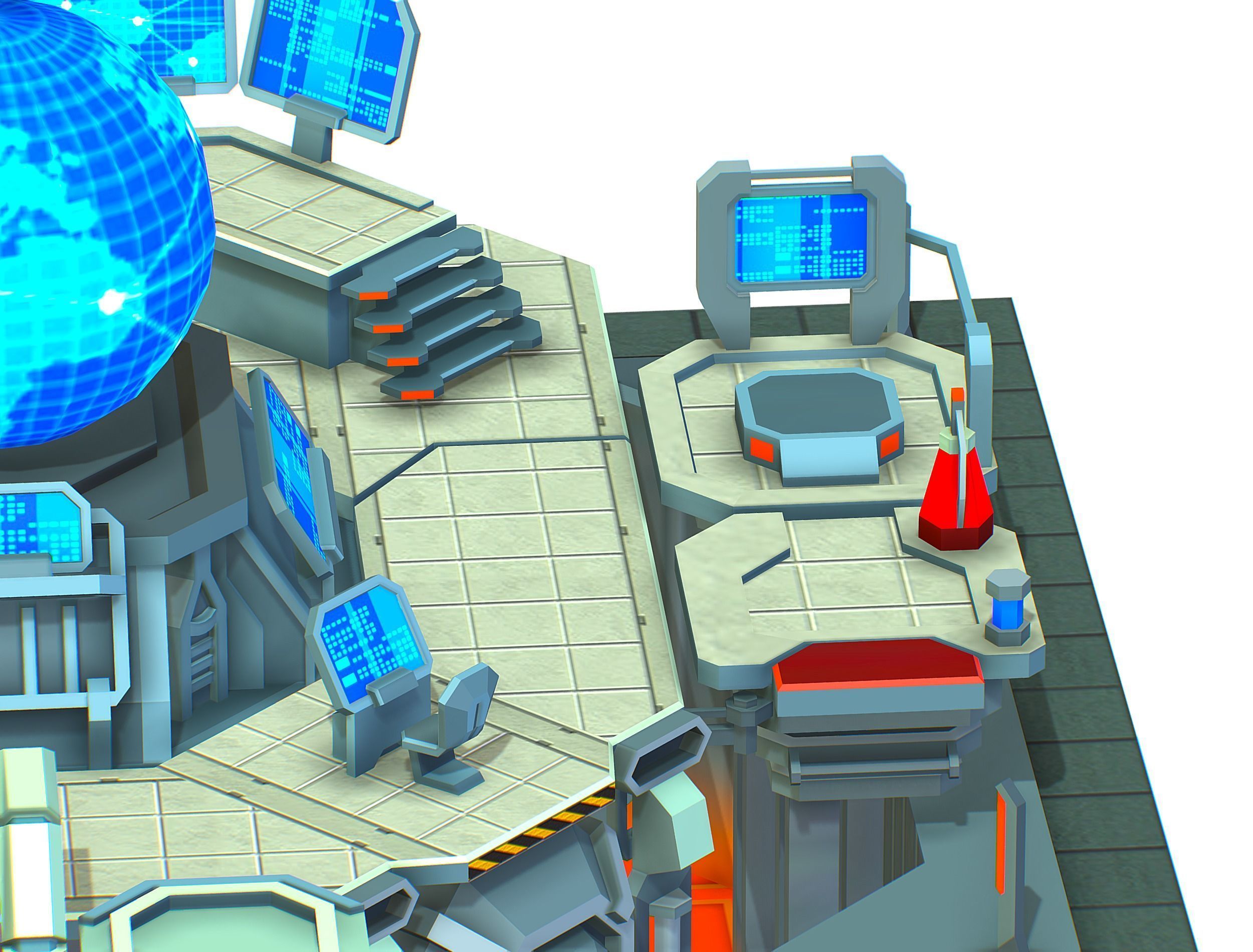 isometrical Missing Room Headquarters 3 Low-poly 3D model_18