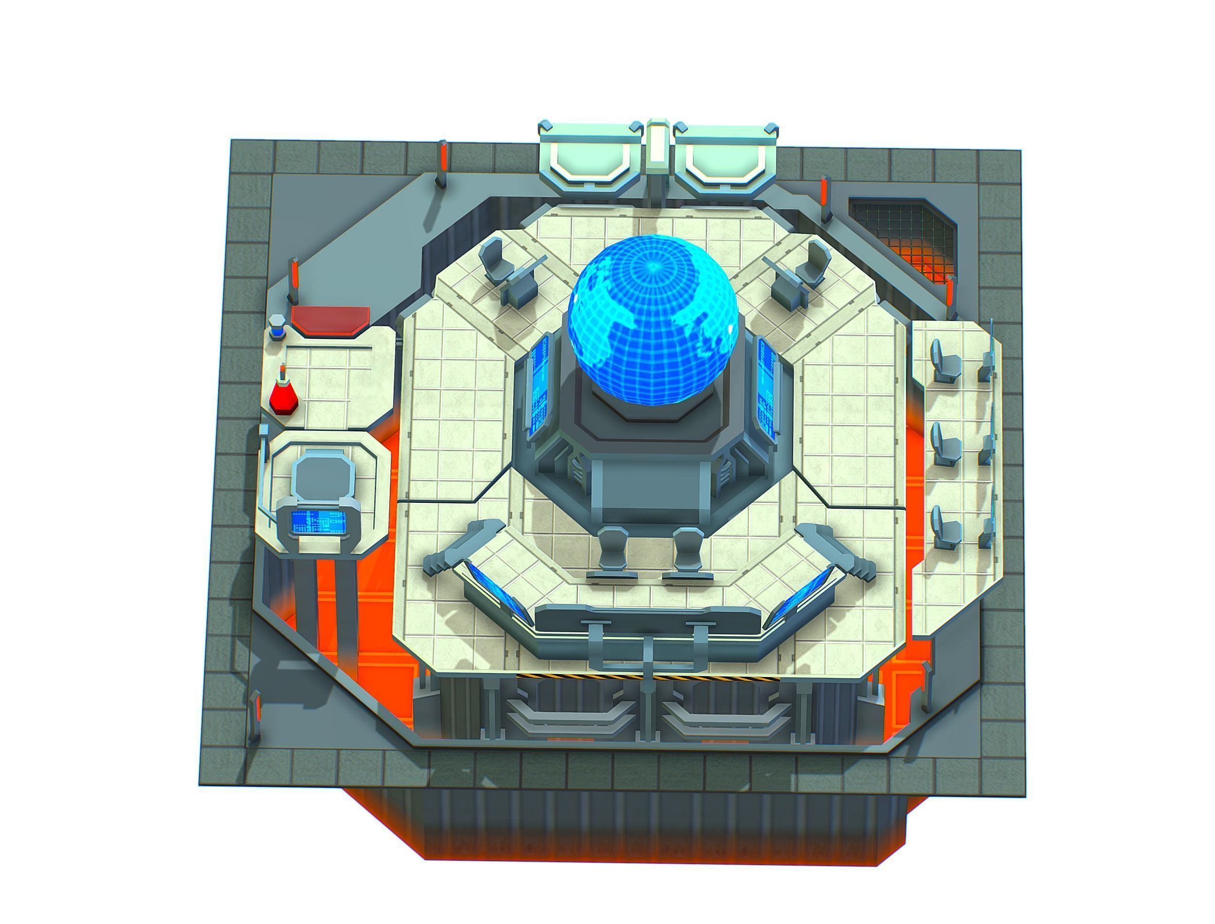 isometrical Missing Room Headquarters 3 Low-poly 3D model_4