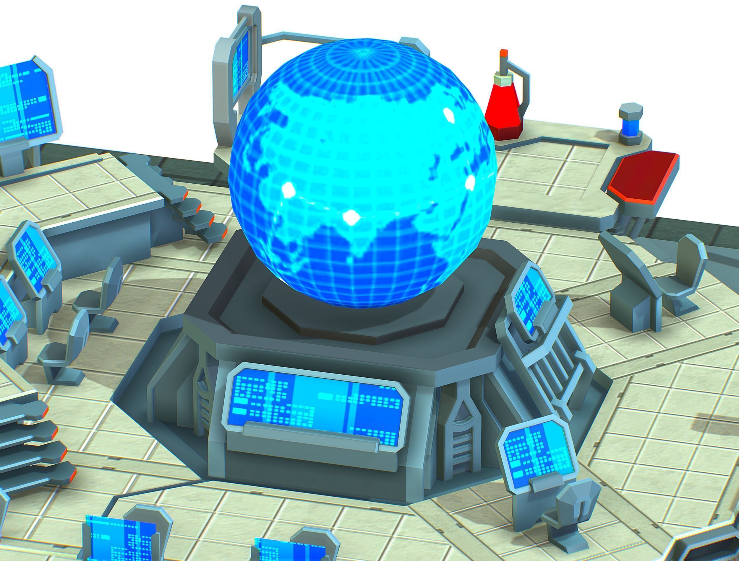 isometrical Missing Room Headquarters 3 Low-poly 3D model_17