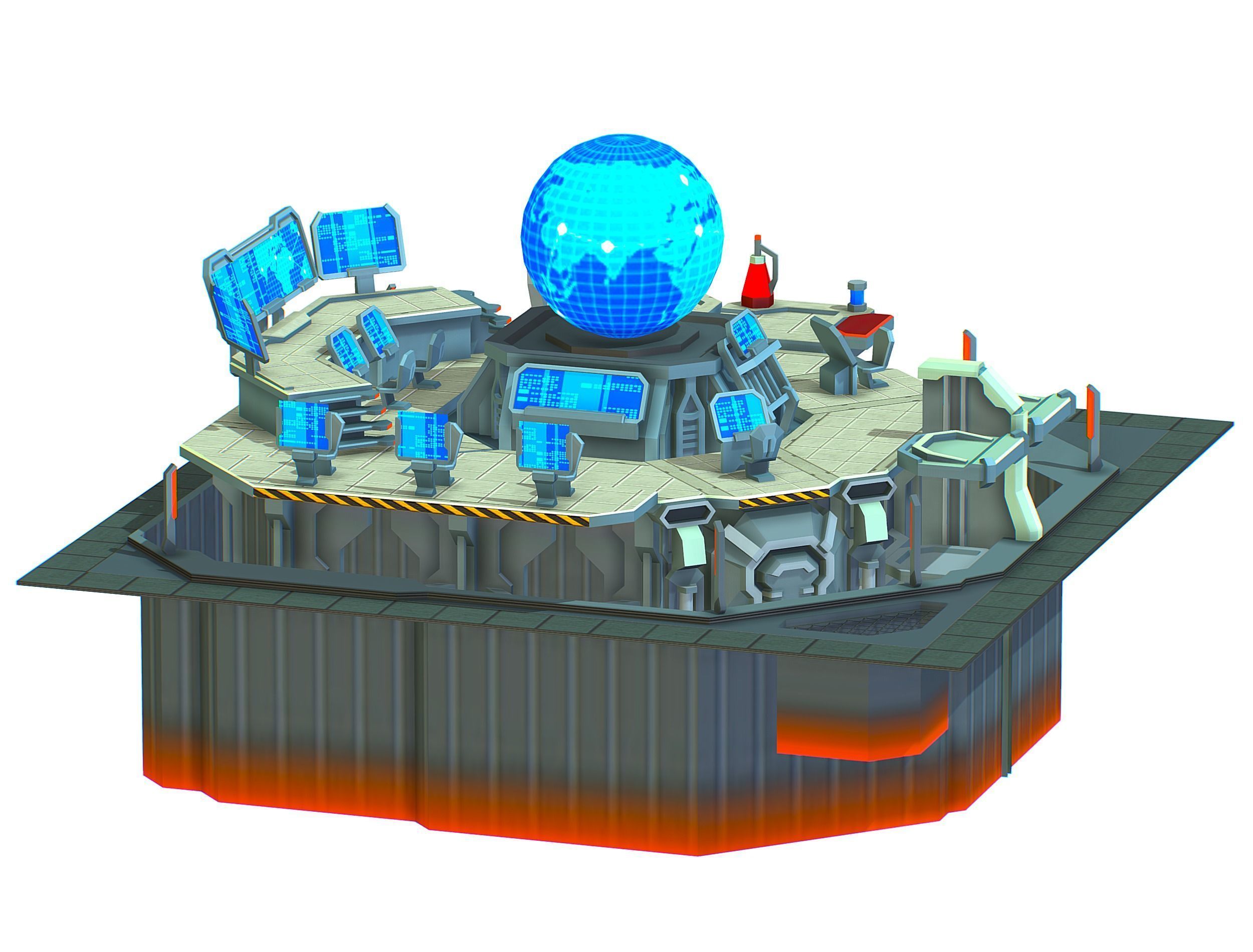 isometrical Missing Room Headquarters 3 Low-poly 3D model_8