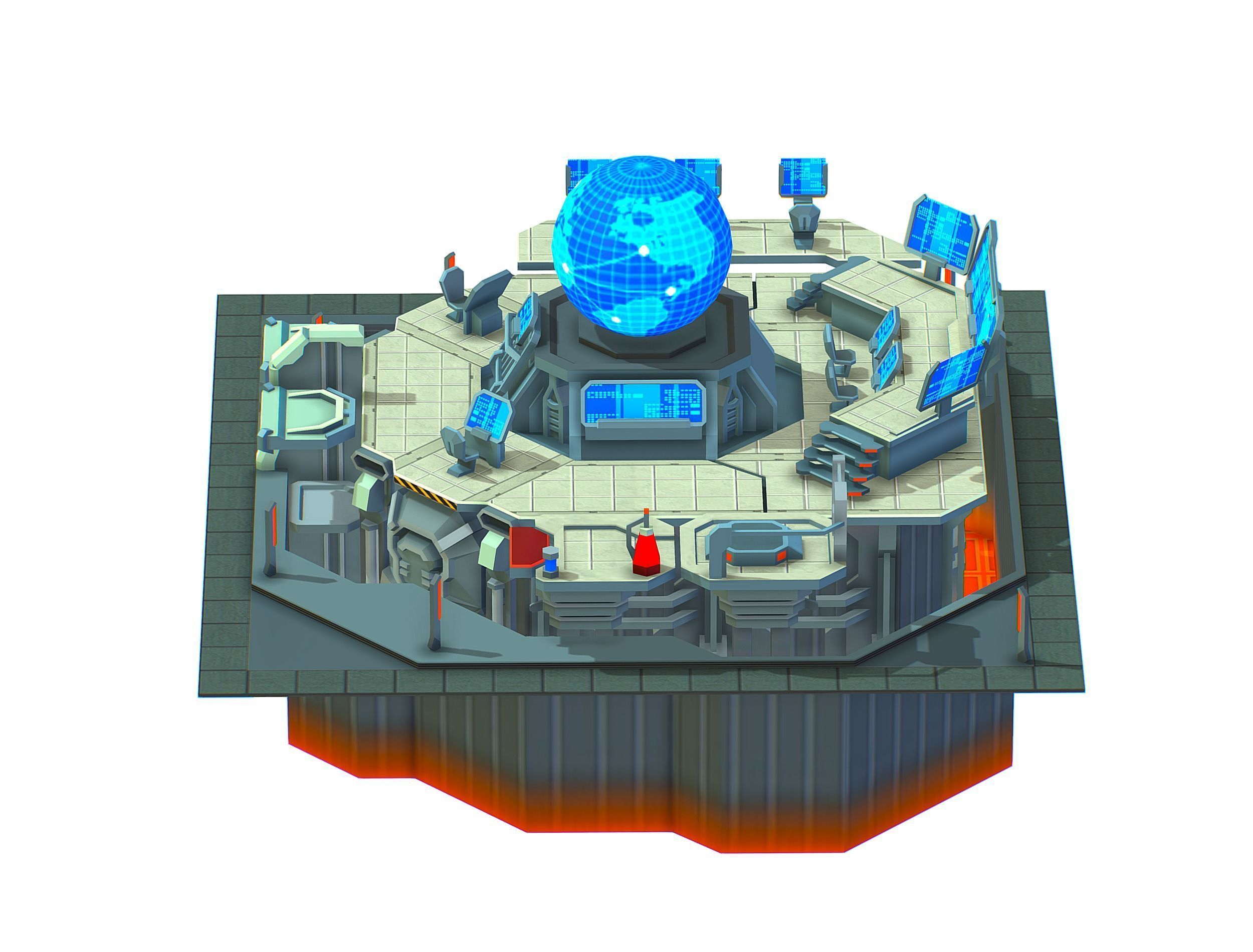 isometrical Missing Room Headquarters 3 Low-poly 3D model_12
