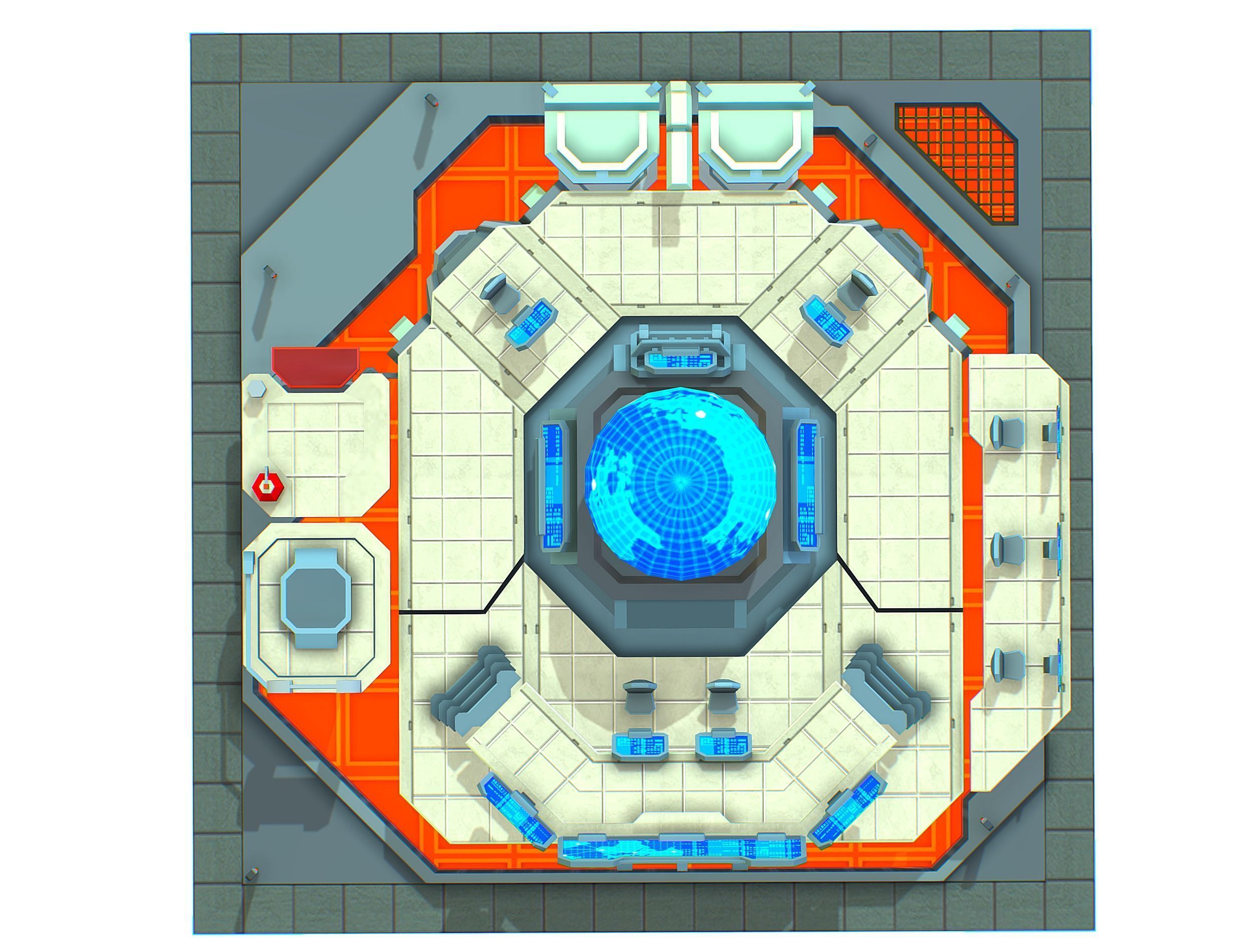 isometrical Missing Room Headquarters 3 Low-poly 3D model_21