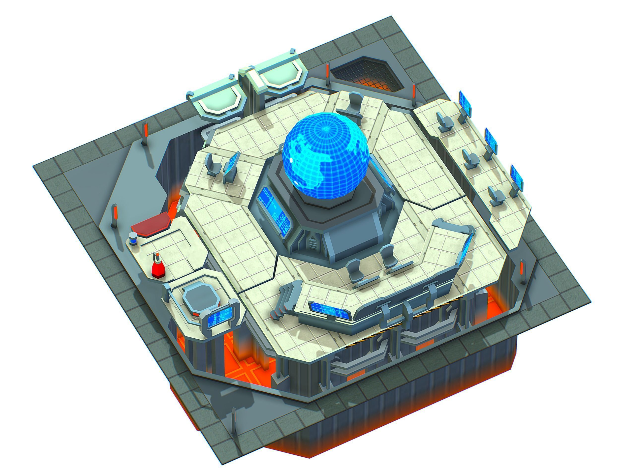 isometrical Missing Room Headquarters 3 Low-poly 3D model_3