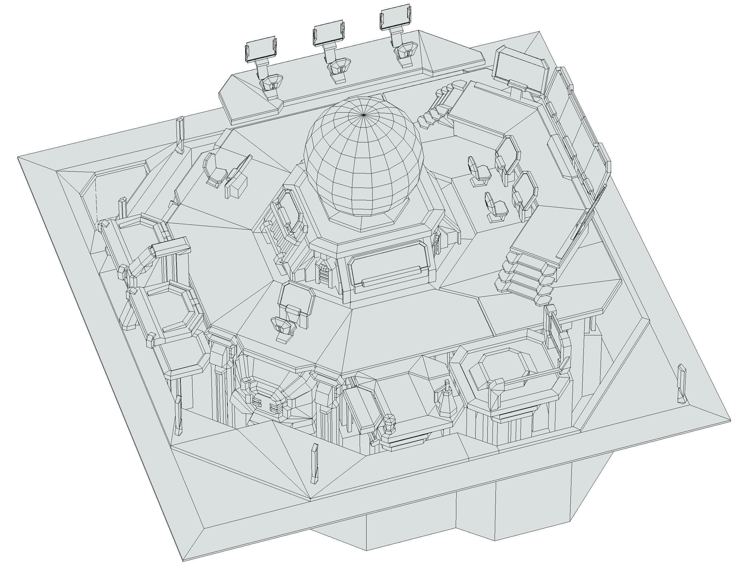 isometrical Missing Room Headquarters 3 Low-poly 3D model_25
