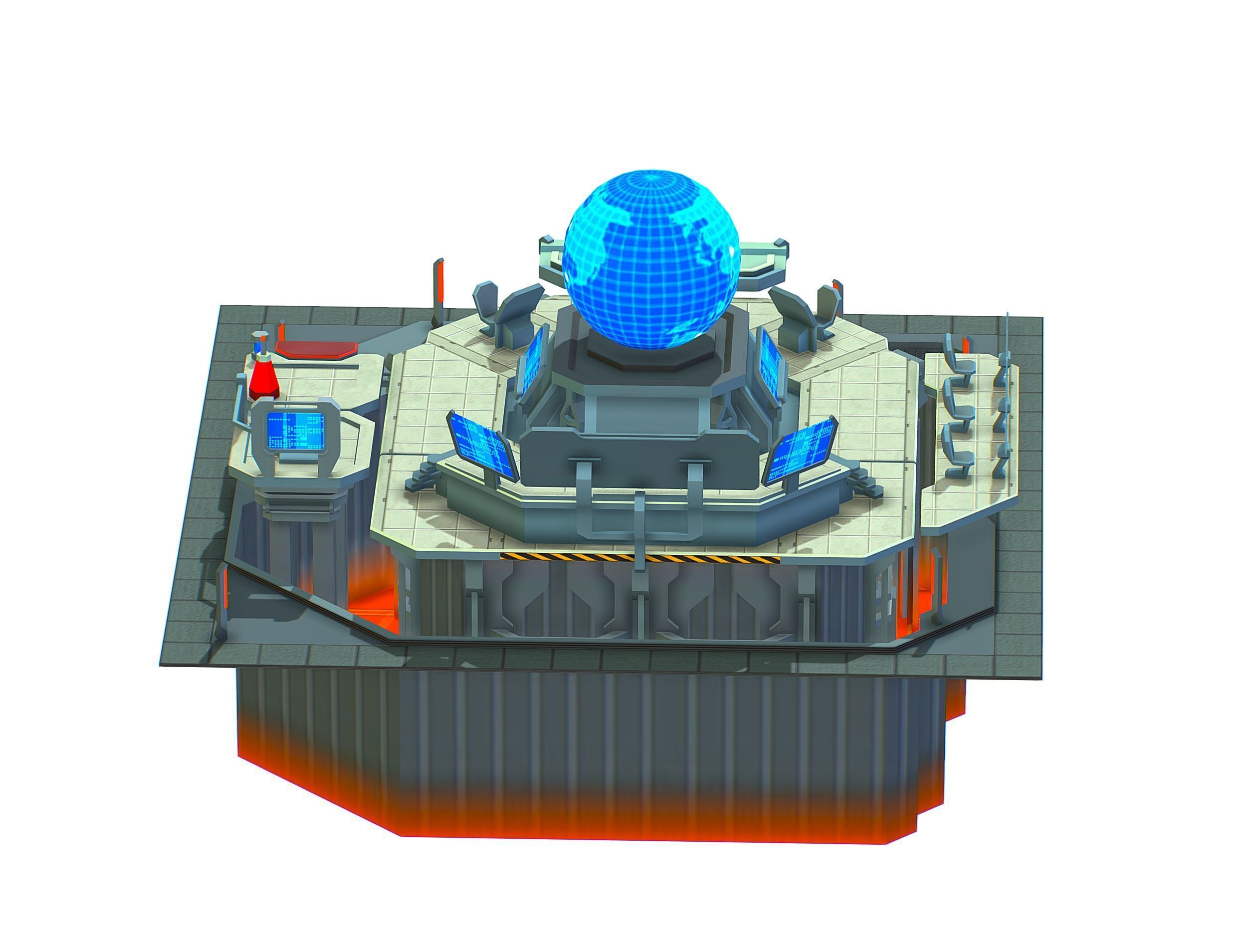 isometrical Missing Room Headquarters 3 Low-poly 3D model_14