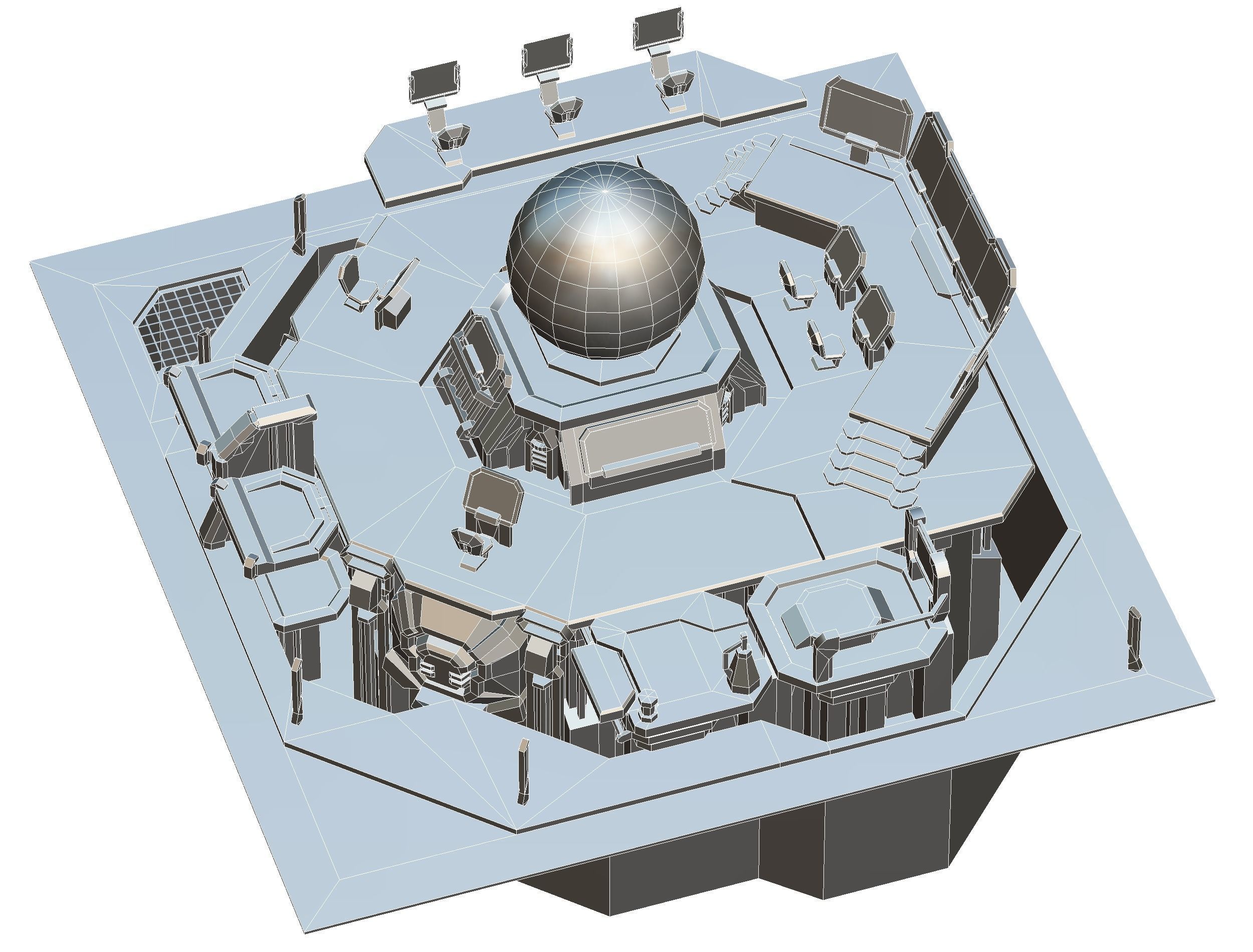 isometrical Missing Room Headquarters 3 Low-poly 3D model_23