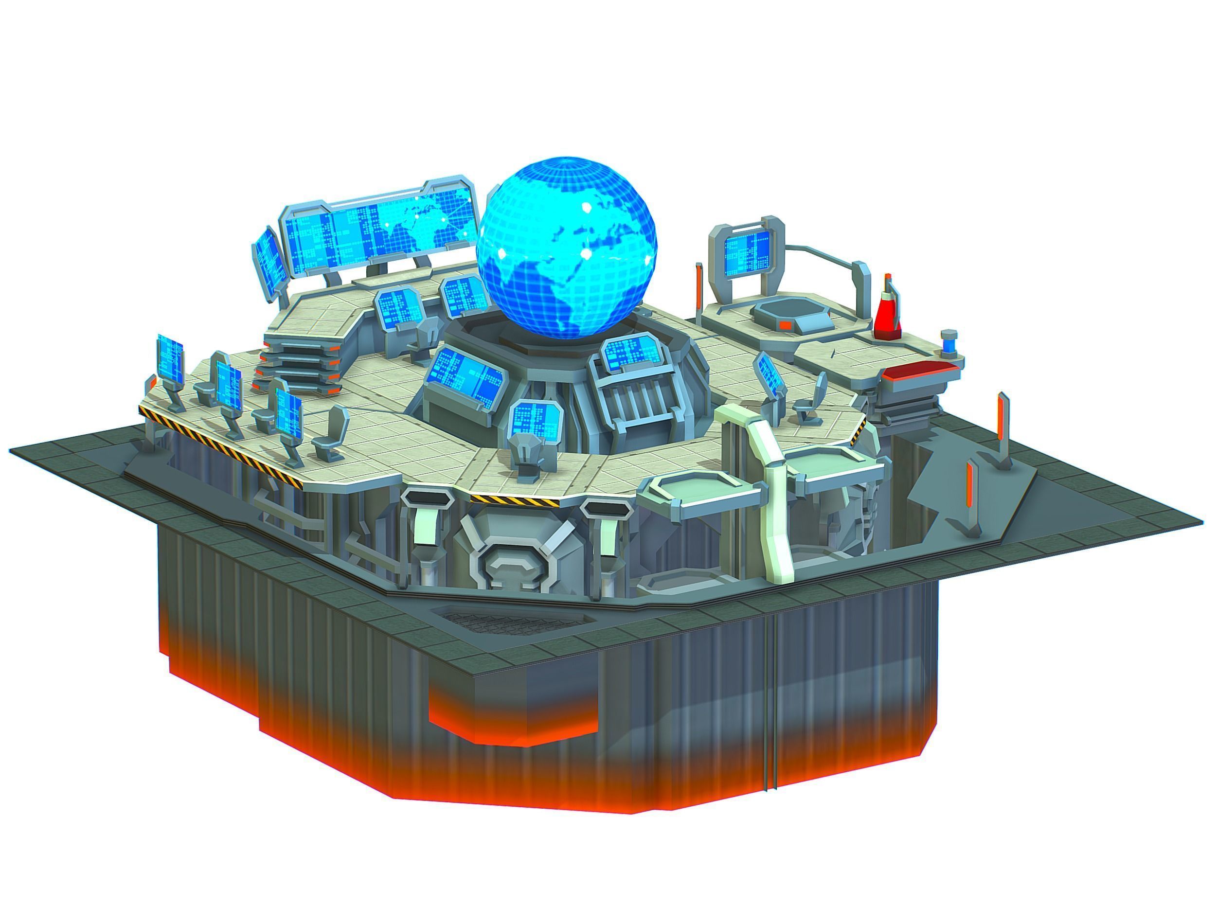 isometrical Missing Room Headquarters 3 Low-poly 3D model_9