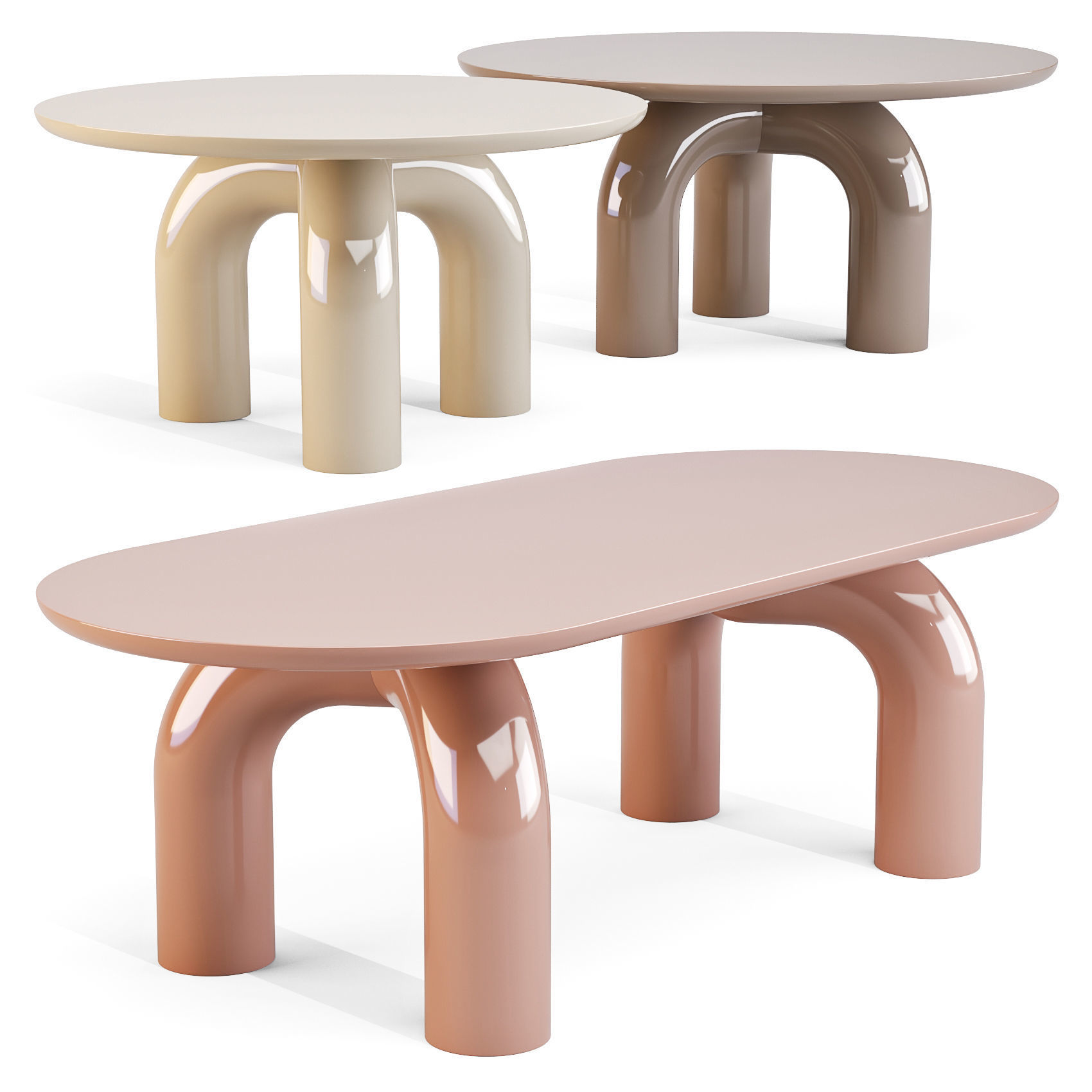 Mogg Elephante - Dining Tables Low-poly 3D model_1