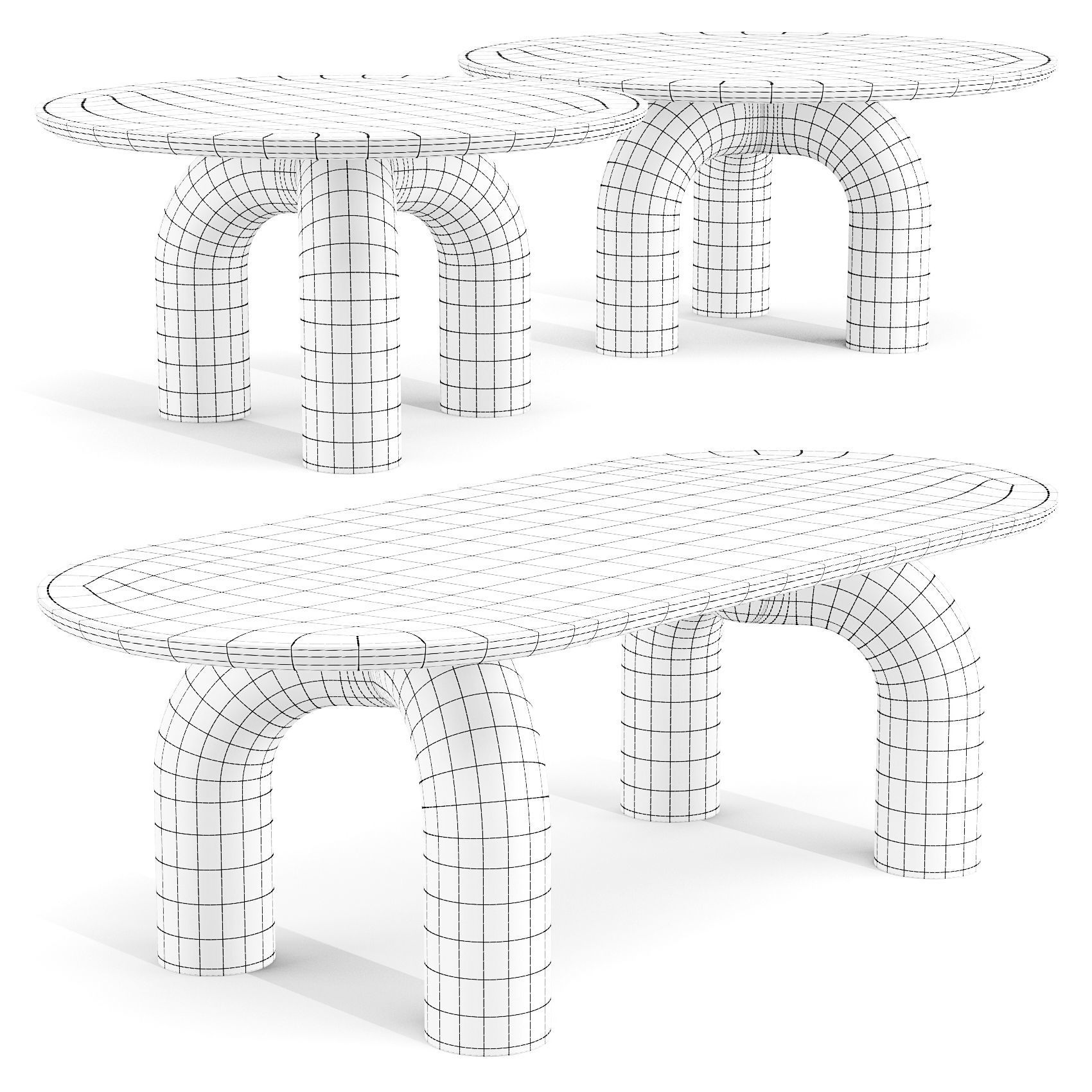 Mogg Elephante - Dining Tables Low-poly 3D model_3