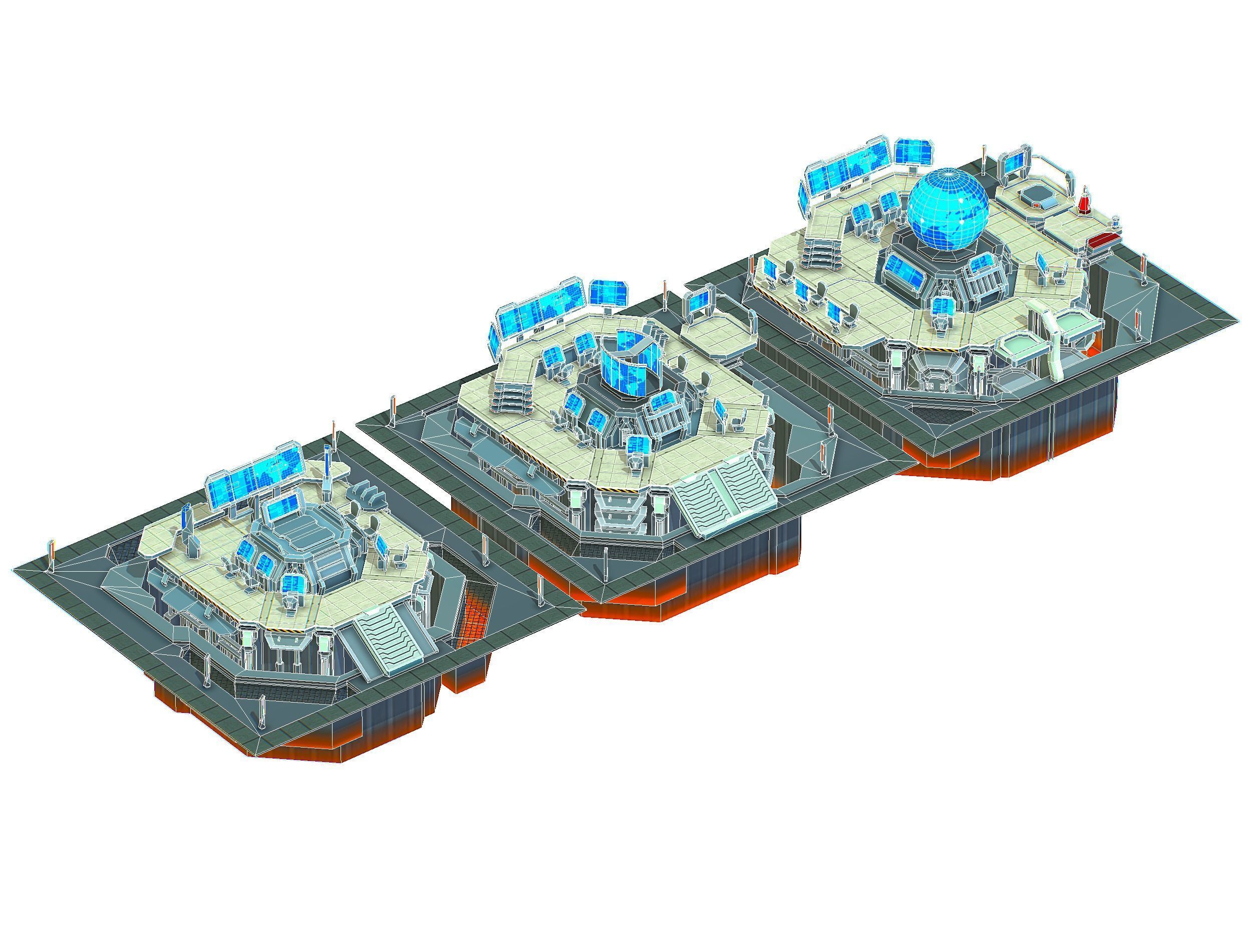 isometrical Missing Room Headquarters 3 Low-poly 3D model_19