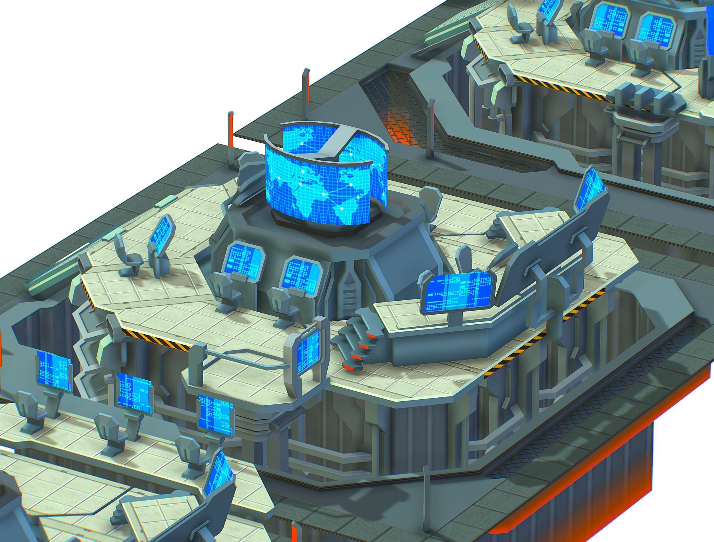 isometrical Missing Room Headquarters 3 Low-poly 3D model_17