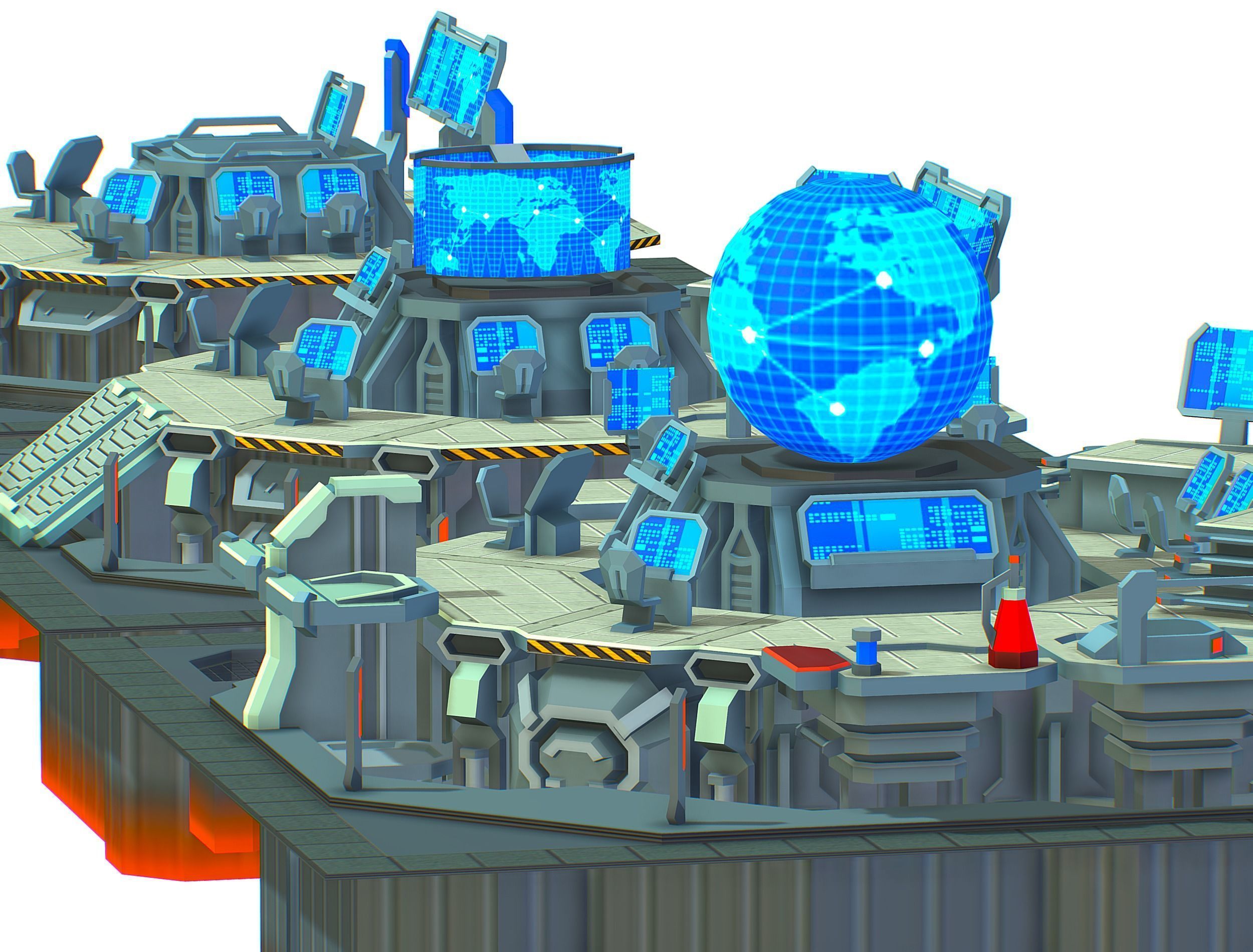 isometrical Missing Room Headquarters 3 Low-poly 3D model_15