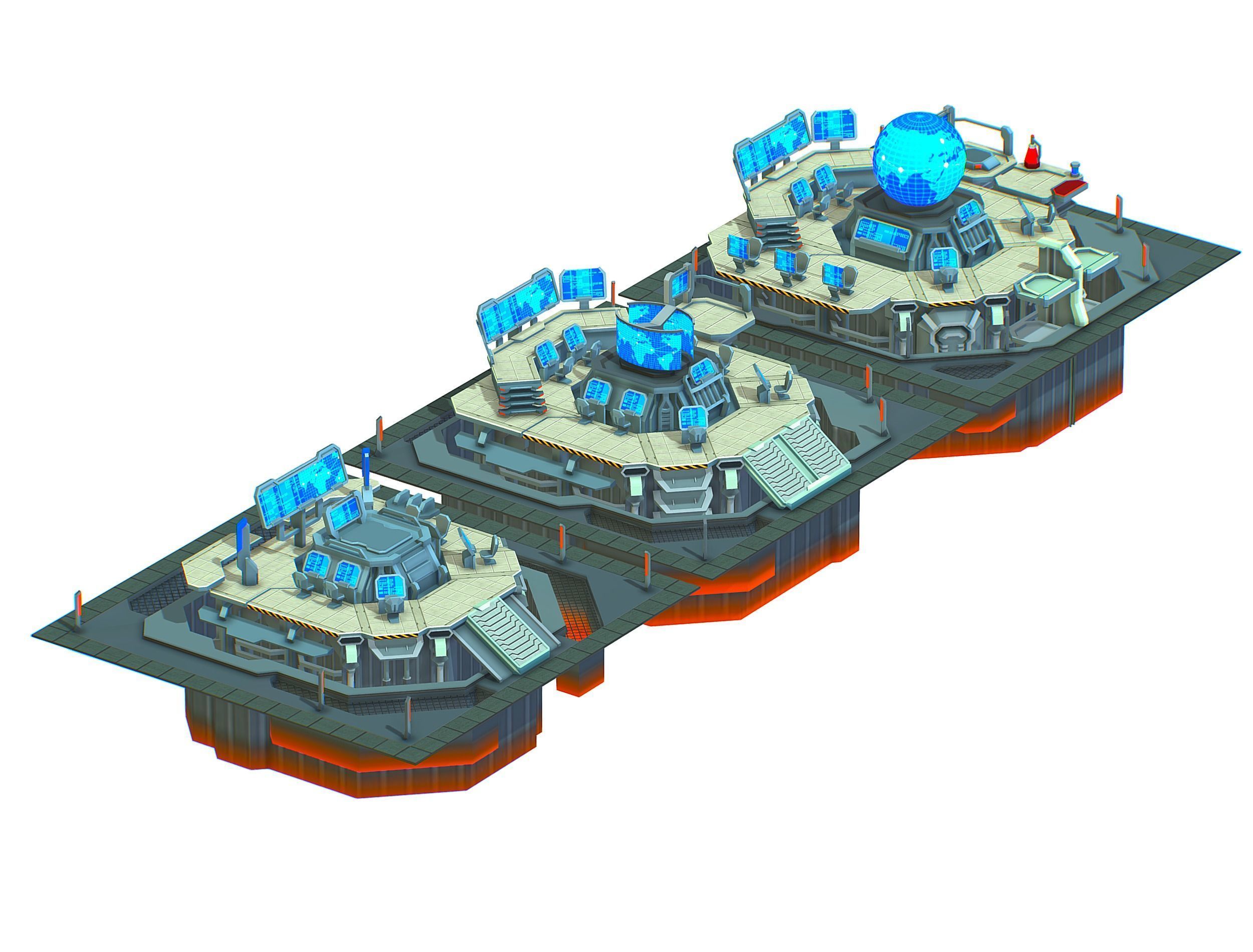 isometrical Missing Room Headquarters 3 Low-poly 3D model_11