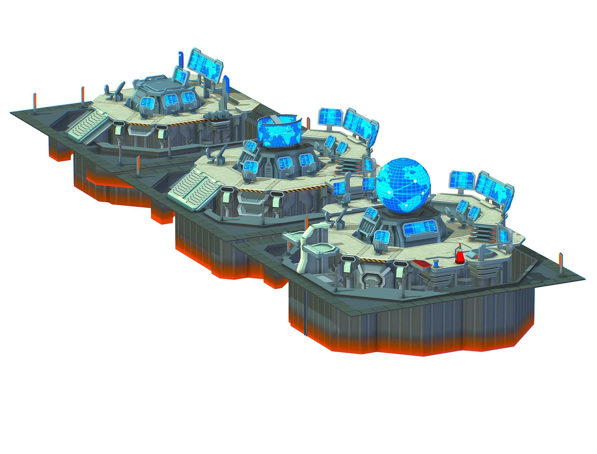 isometrical Missing Room Headquarters 3 Low-poly 3D model_6