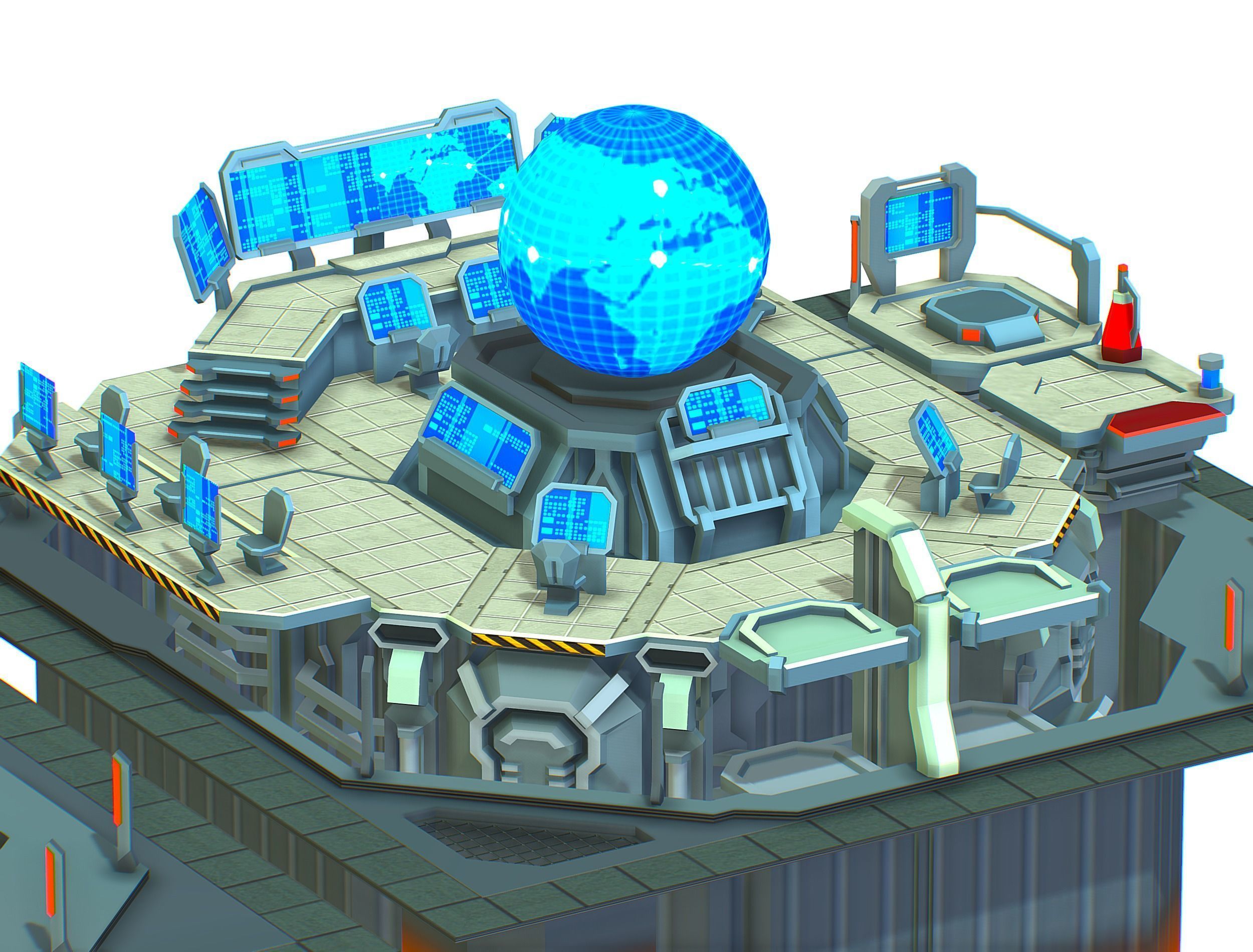 isometrical Missing Room Headquarters 3 Low-poly 3D model_14