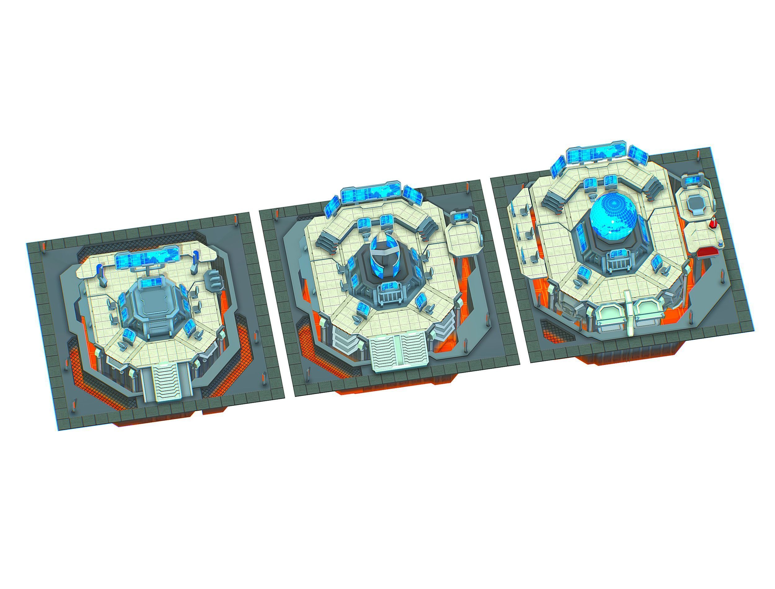 isometrical Missing Room Headquarters 3 Low-poly 3D model_1