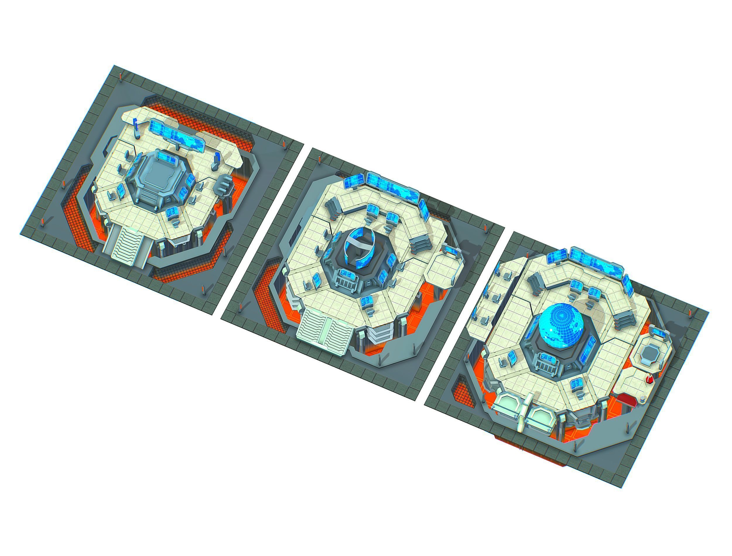 isometrical Missing Room Headquarters 3 Low-poly 3D model_2