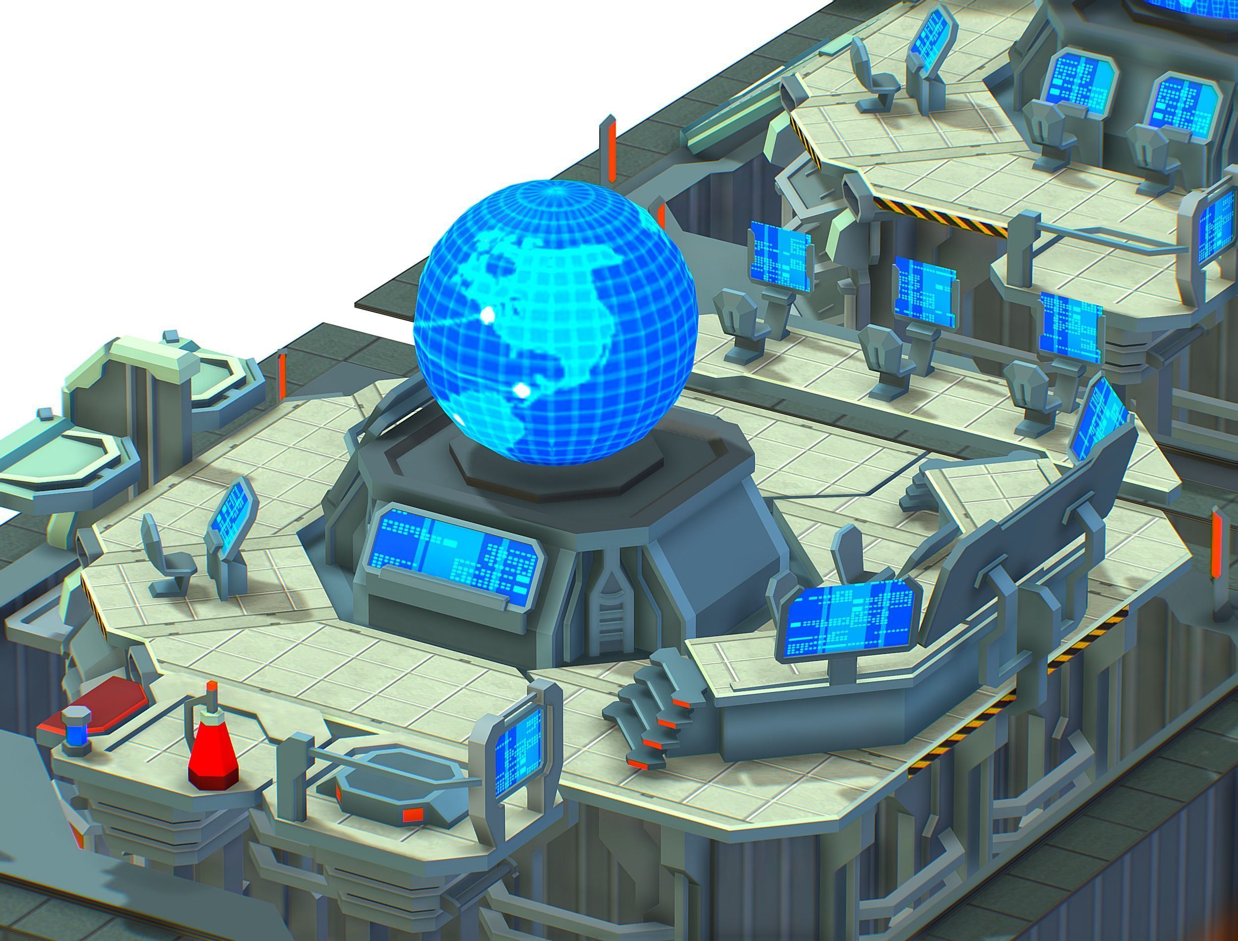 isometrical Missing Room Headquarters 3 Low-poly 3D model_16