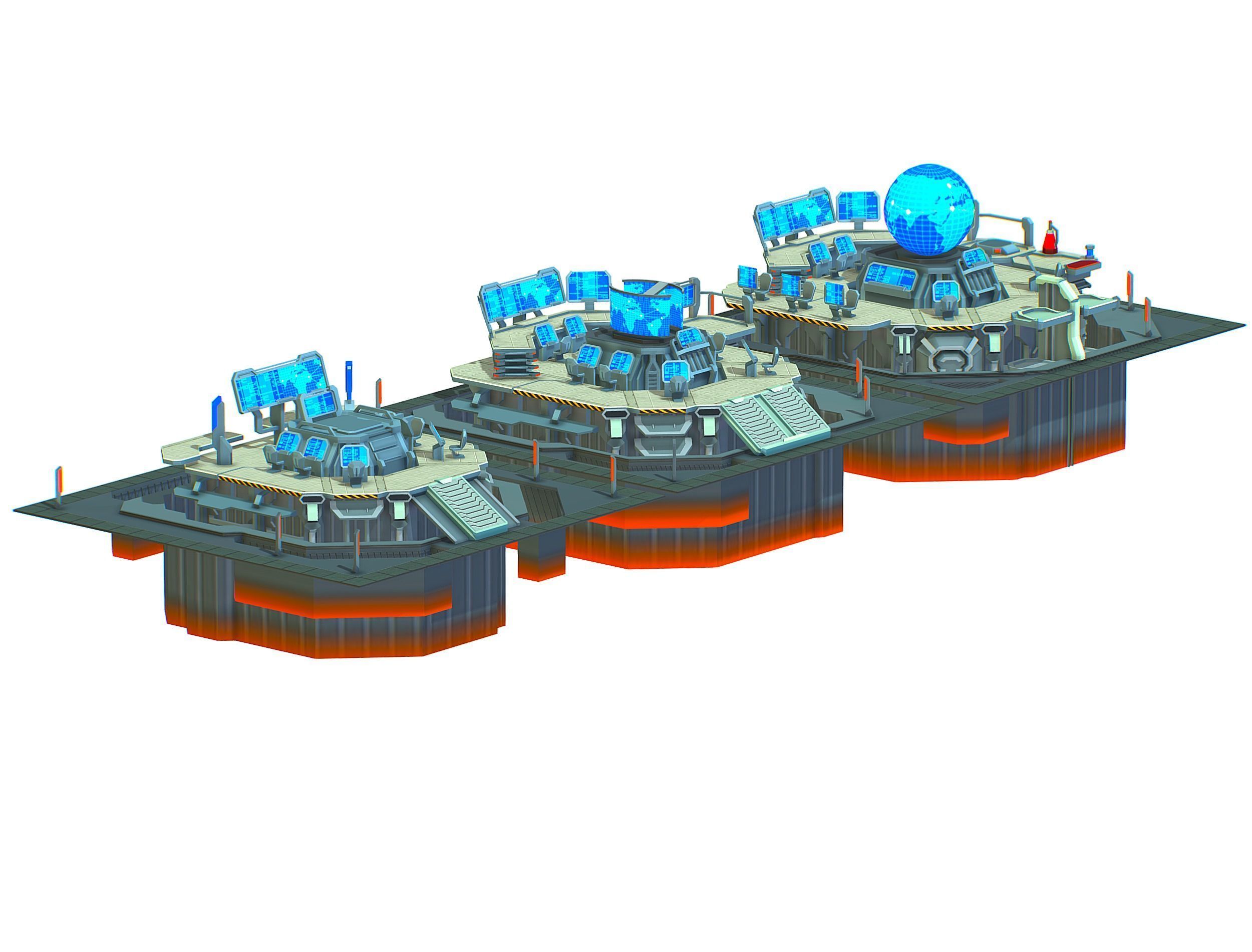 isometrical Missing Room Headquarters 3 Low-poly 3D model_3