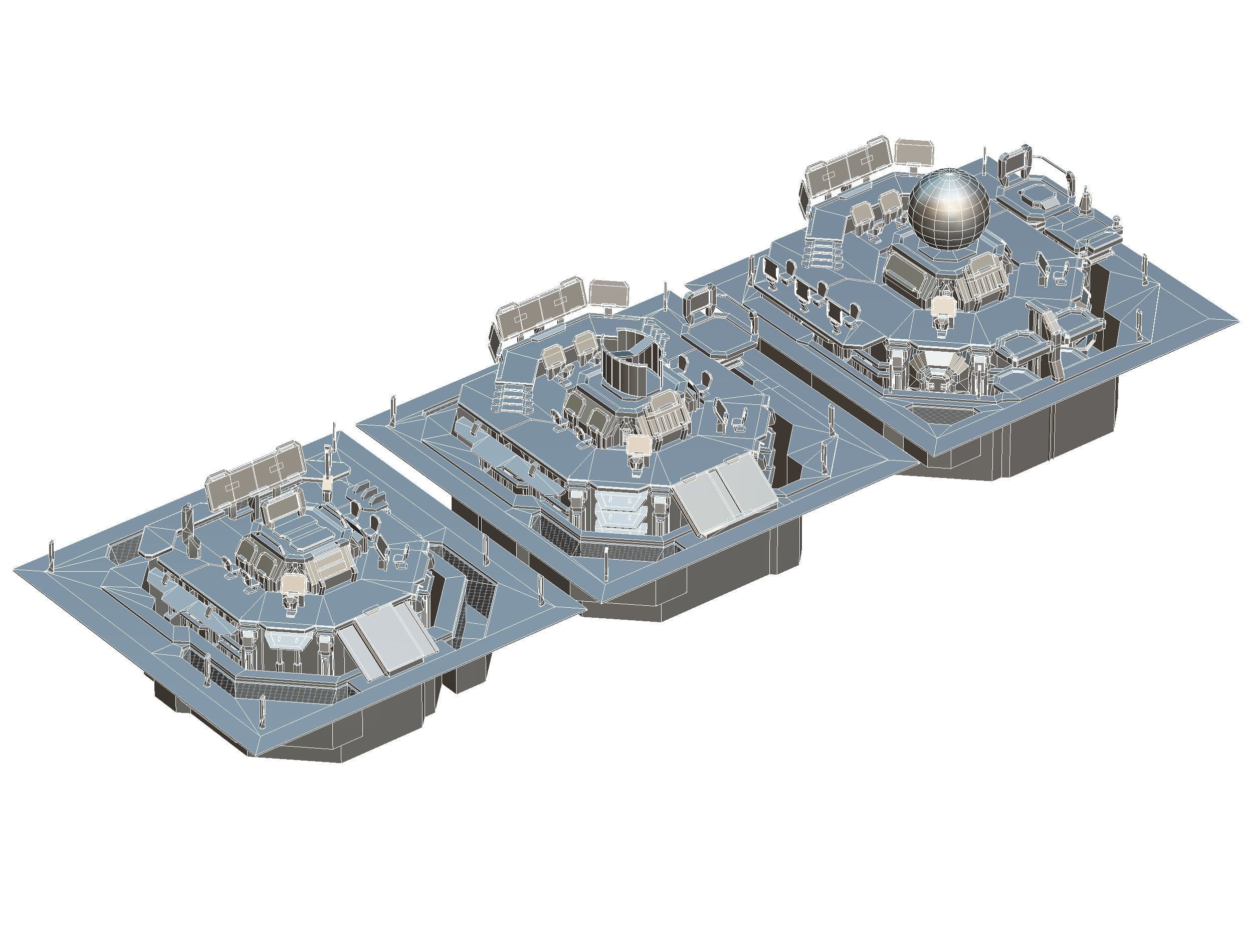 isometrical Missing Room Headquarters 3 Low-poly 3D model_20