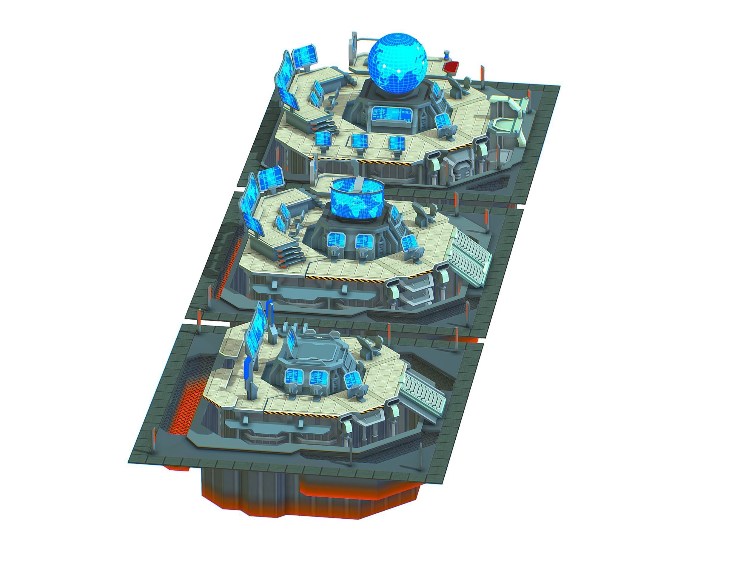 isometrical Missing Room Headquarters 3 Low-poly 3D model_10