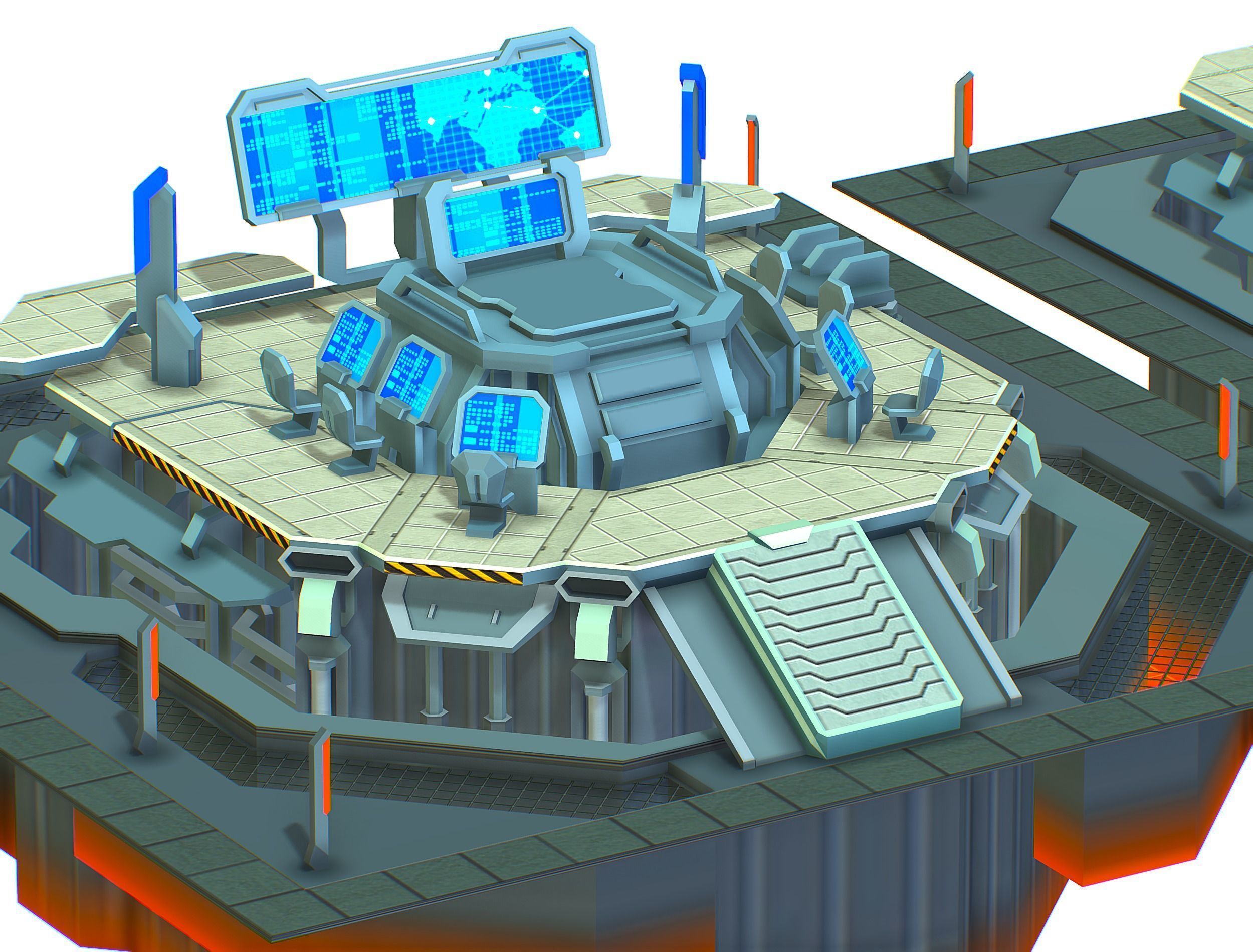 isometrical Missing Room Headquarters 3 Low-poly 3D model_12