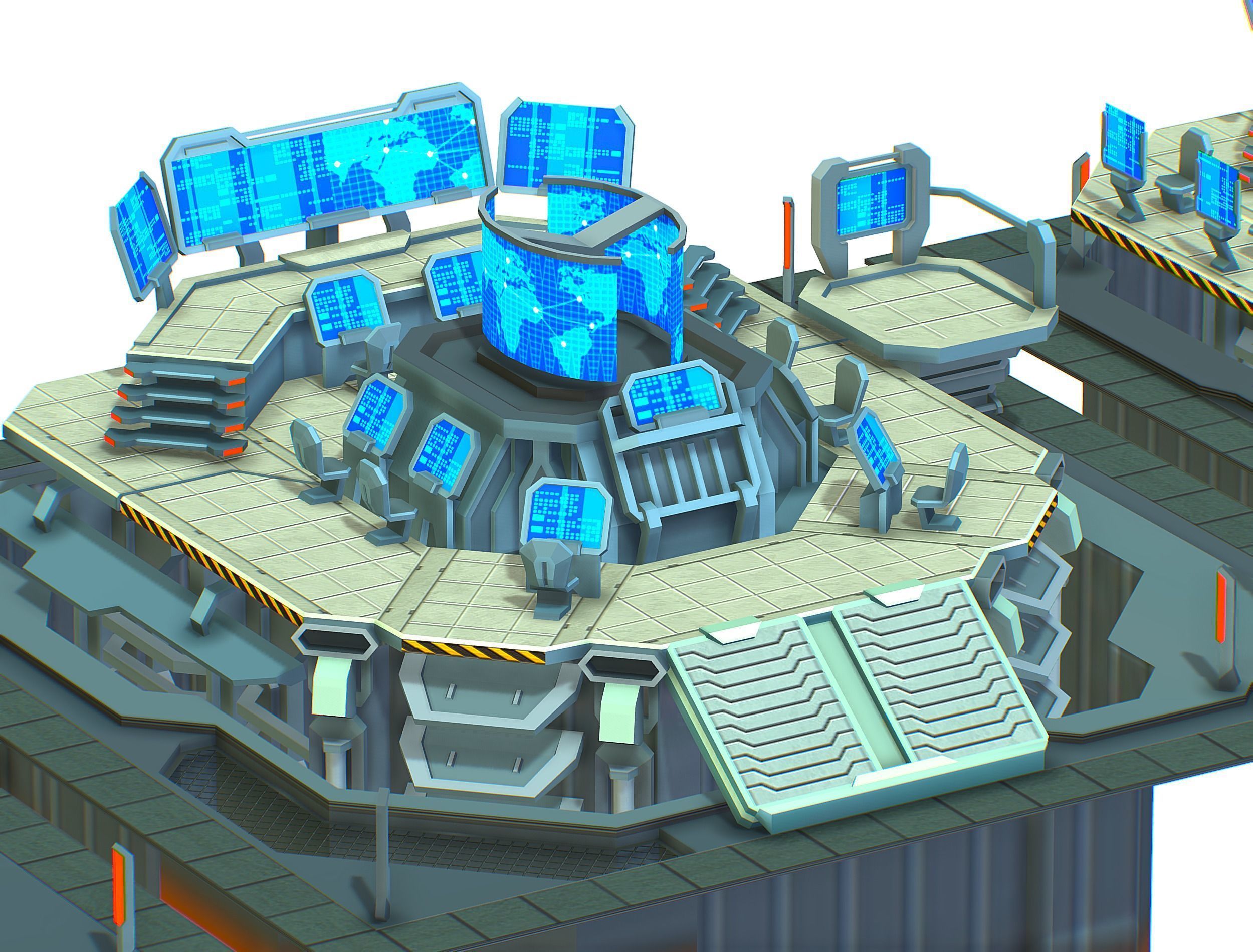 isometrical Missing Room Headquarters 3 Low-poly 3D model_13