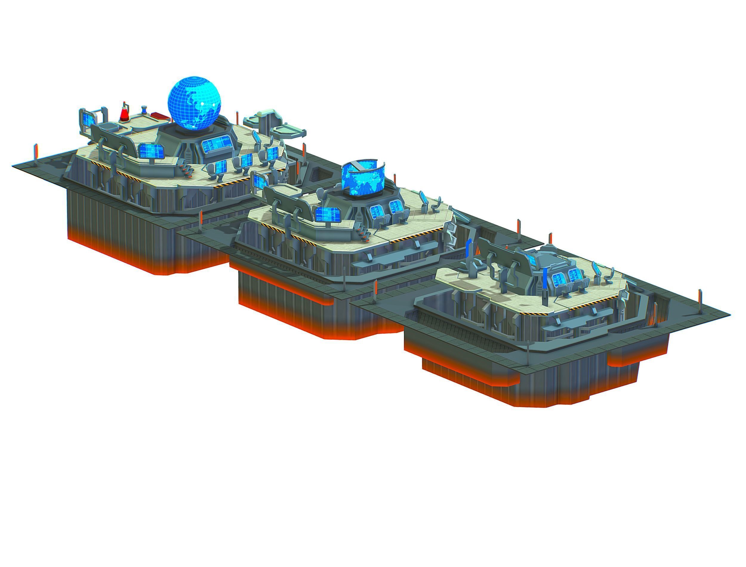 isometrical Missing Room Headquarters 3 Low-poly 3D model_9