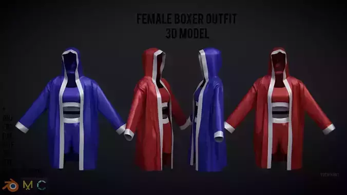 Female Boxer Outfit - Shorts Set and Robe