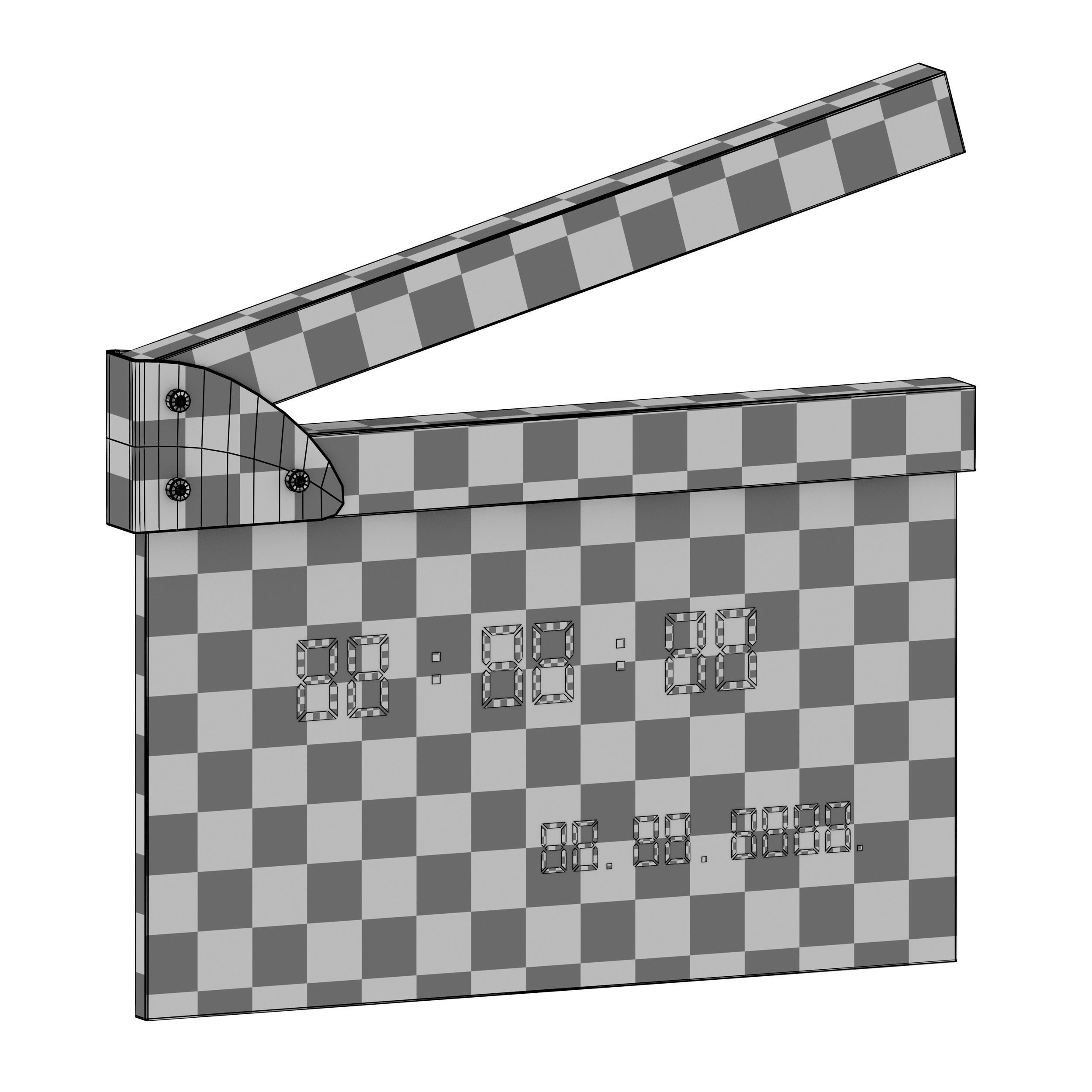 Clock Movie clapperboard numerator 3D model_10