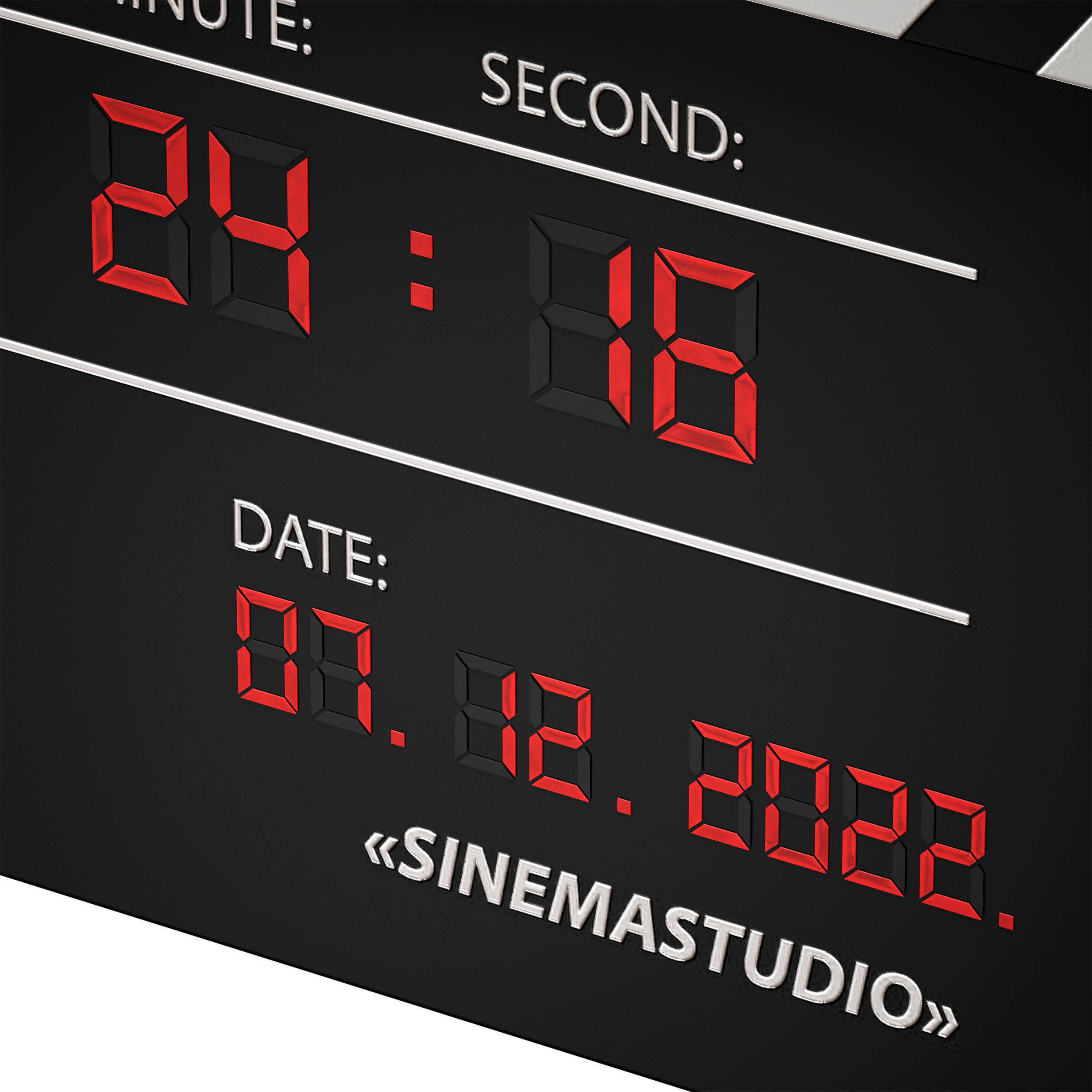 Clock Movie clapperboard numerator 3D model_8