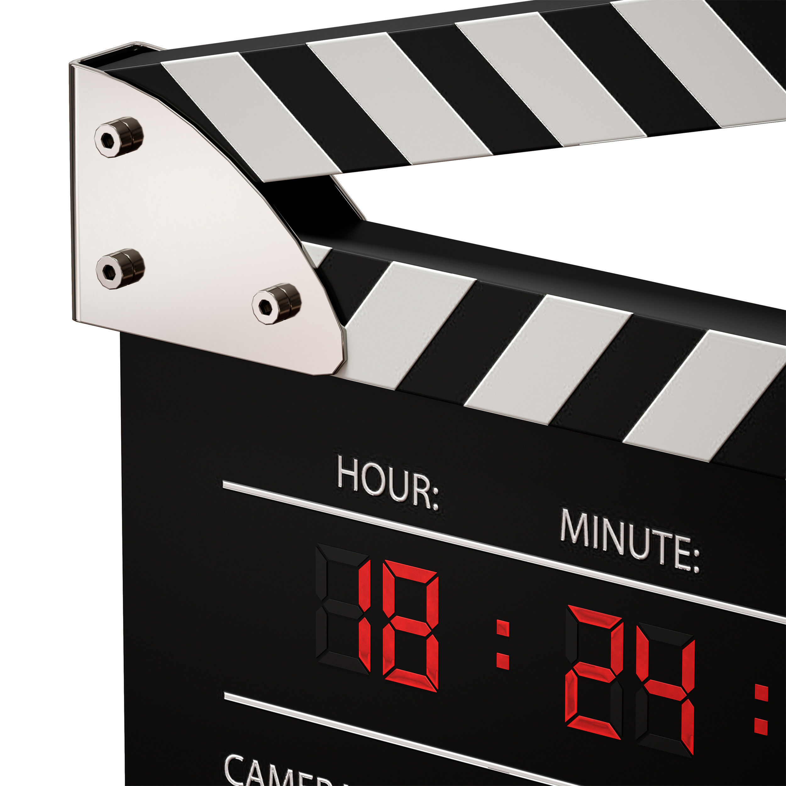 Clock Movie clapperboard numerator 3D model_9