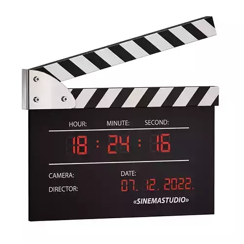 Clock Movie clapperboard numerator 3D model