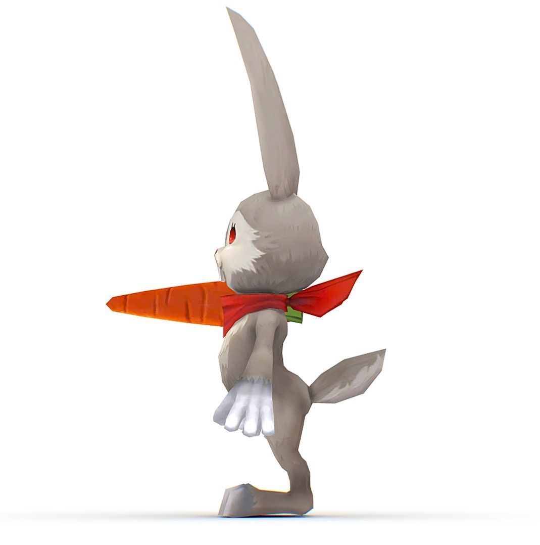 Easter Bunny Low Poly Cartoon 2023 Low-poly 3D model_5