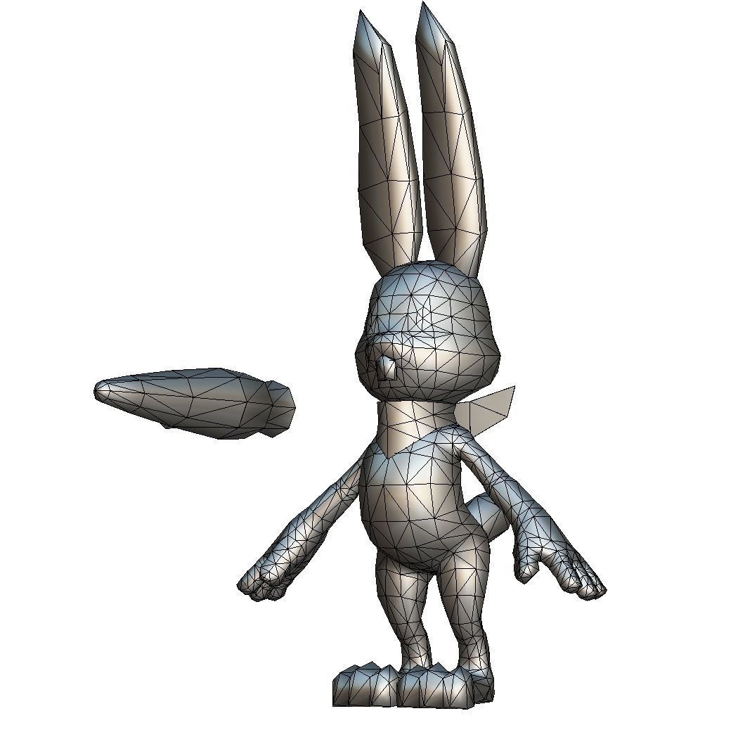 Easter Bunny Low Poly Cartoon 2023 Low-poly 3D model_6