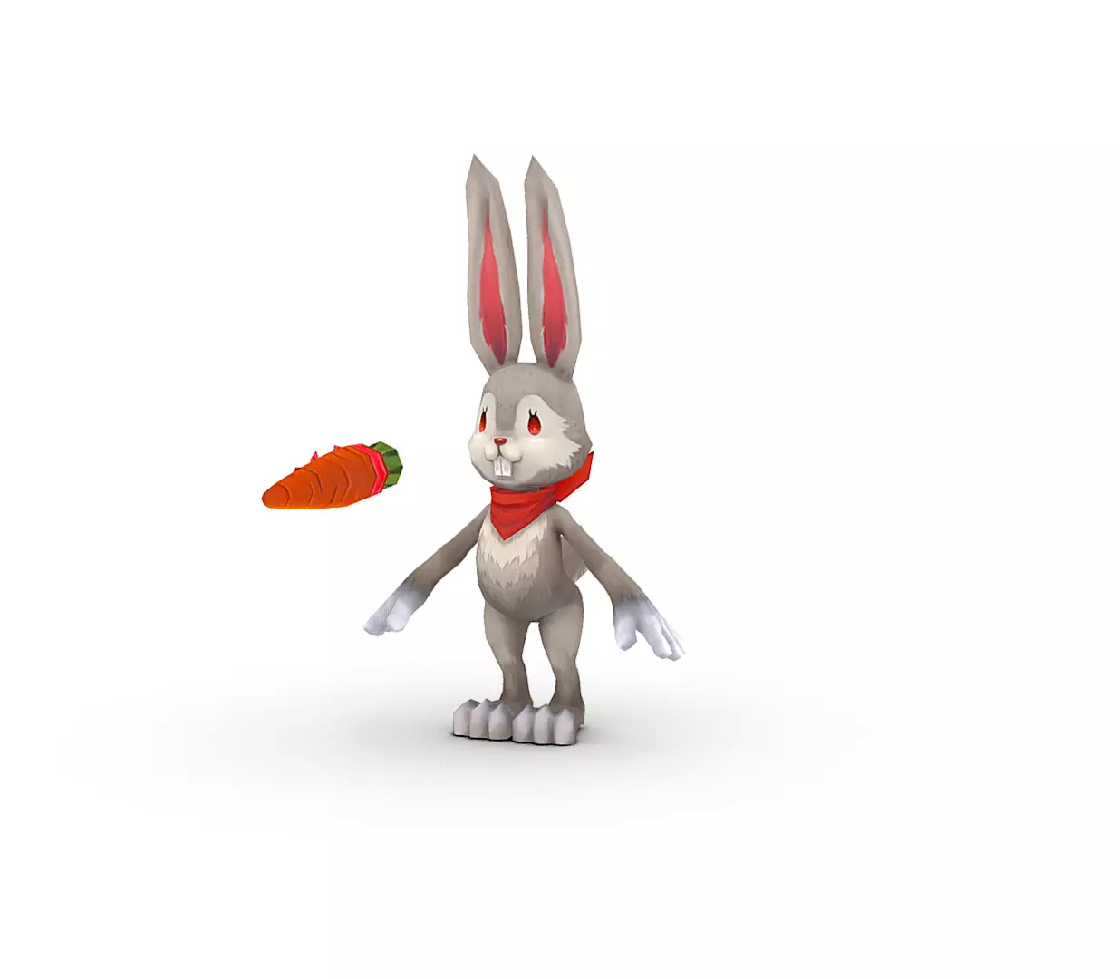 Easter Bunny Low Poly Cartoon 2023 Low-poly 3D model_0