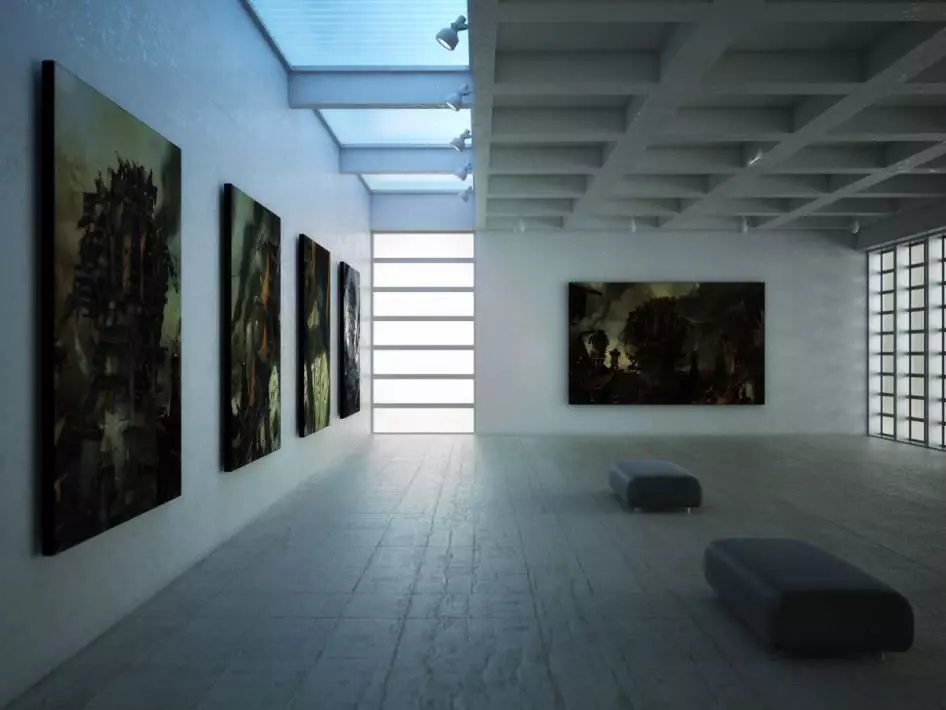 Art Gallery Scene 3D model_0