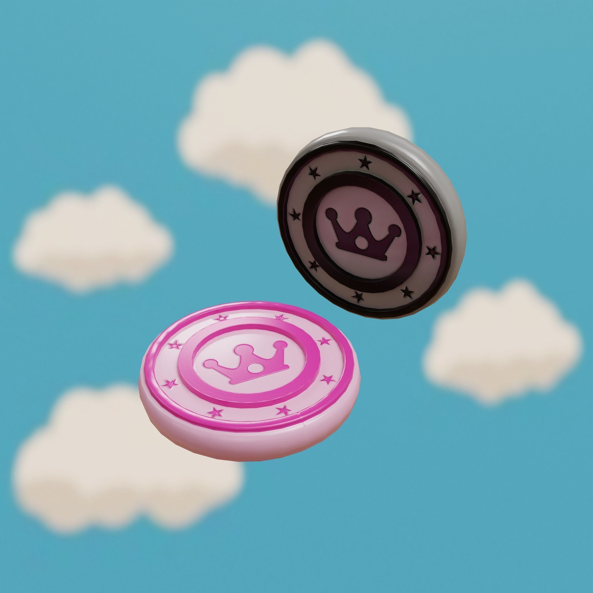 Cartoon Coins Pack01 Low-poly 3D model_32