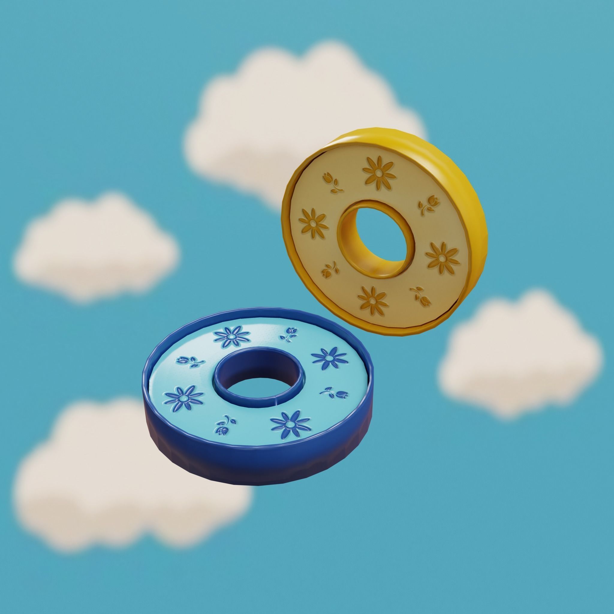 Cartoon Coins Pack01 Low-poly 3D model_5